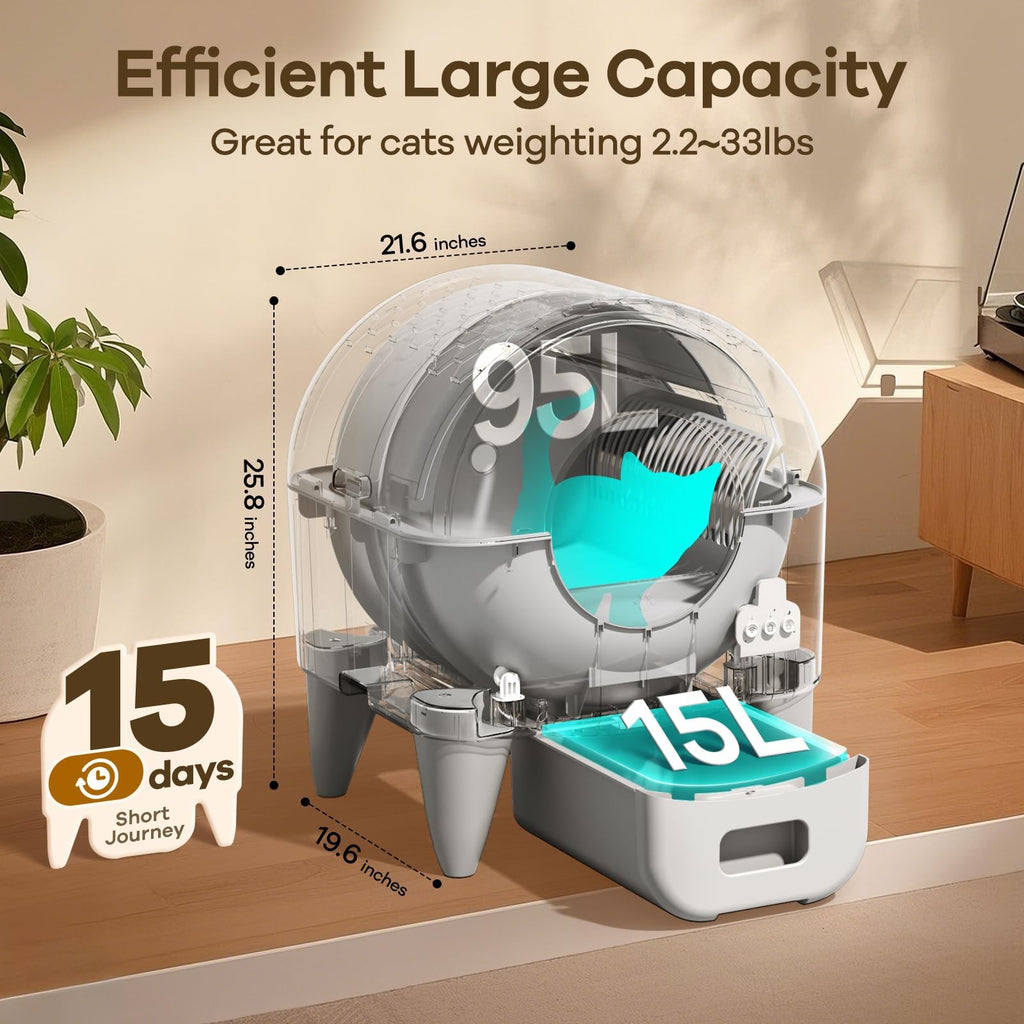 Self-Cleaning Cat Litter Box with App Control