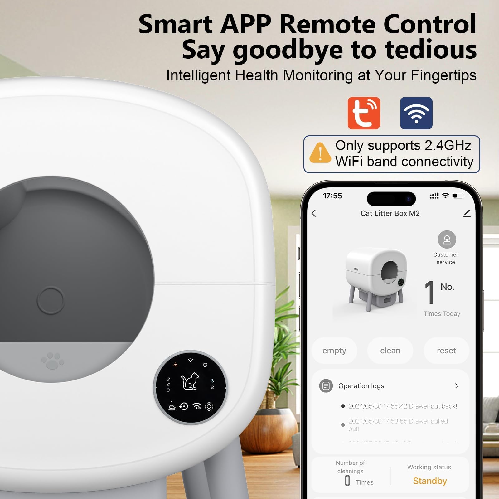 Self-Cleaning Cat Litter Box with App Control