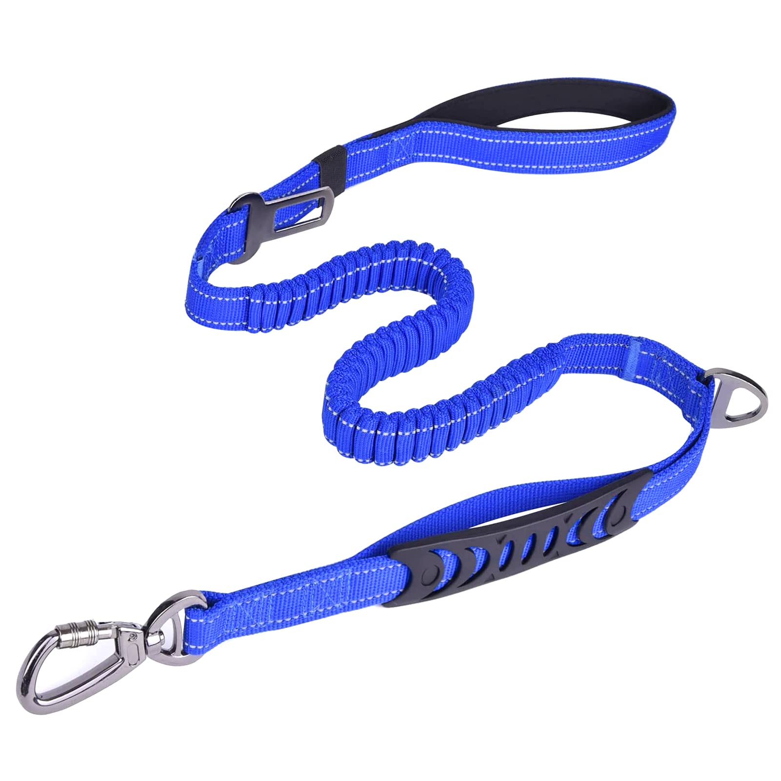 Shock Absorbing Dog Leash with Seat Belt Buckle