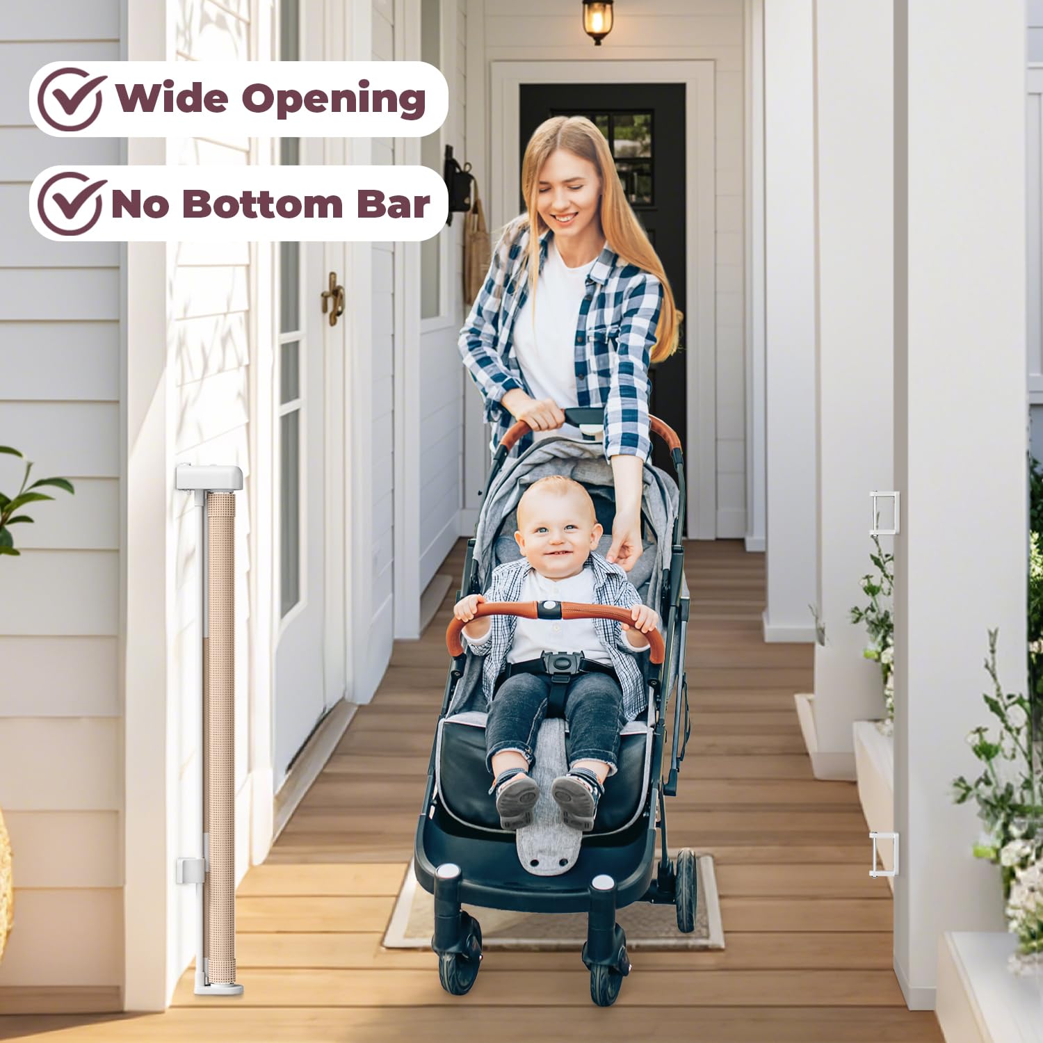 Retractable Mesh Pet Gate for Stairs & Doorways