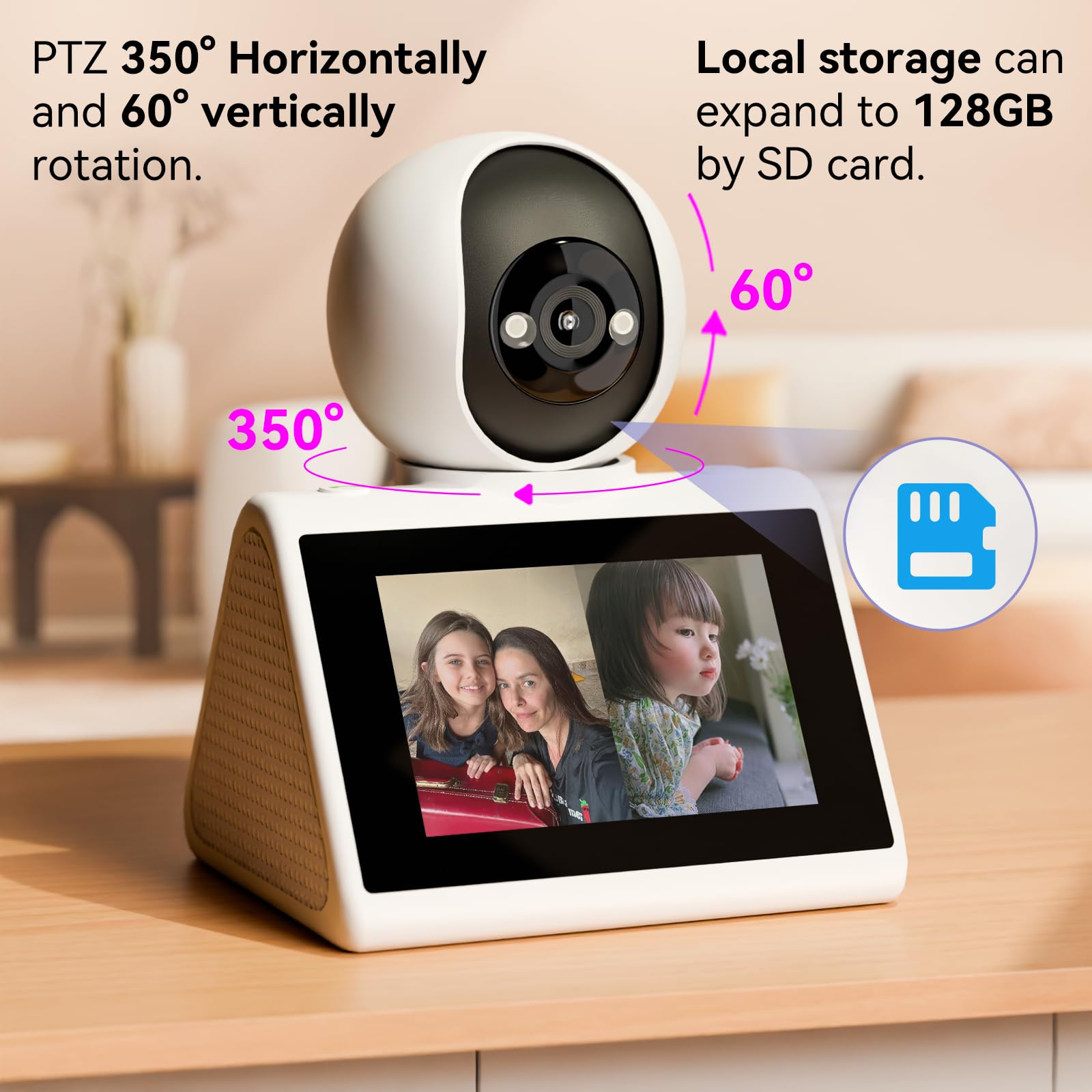 Home Security Pet Camera with Screen