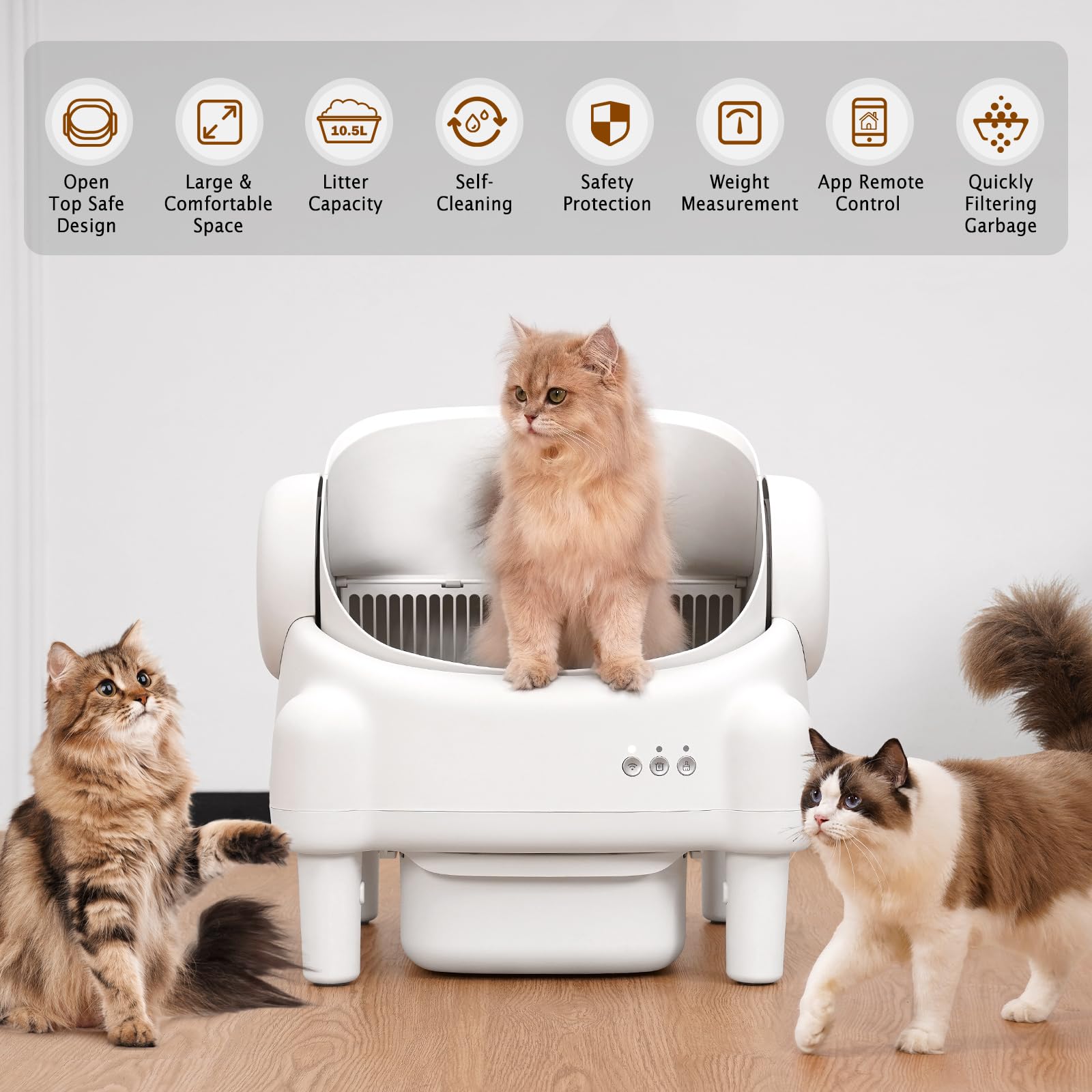 Self-Cleaning Cat Litter Box with App Control