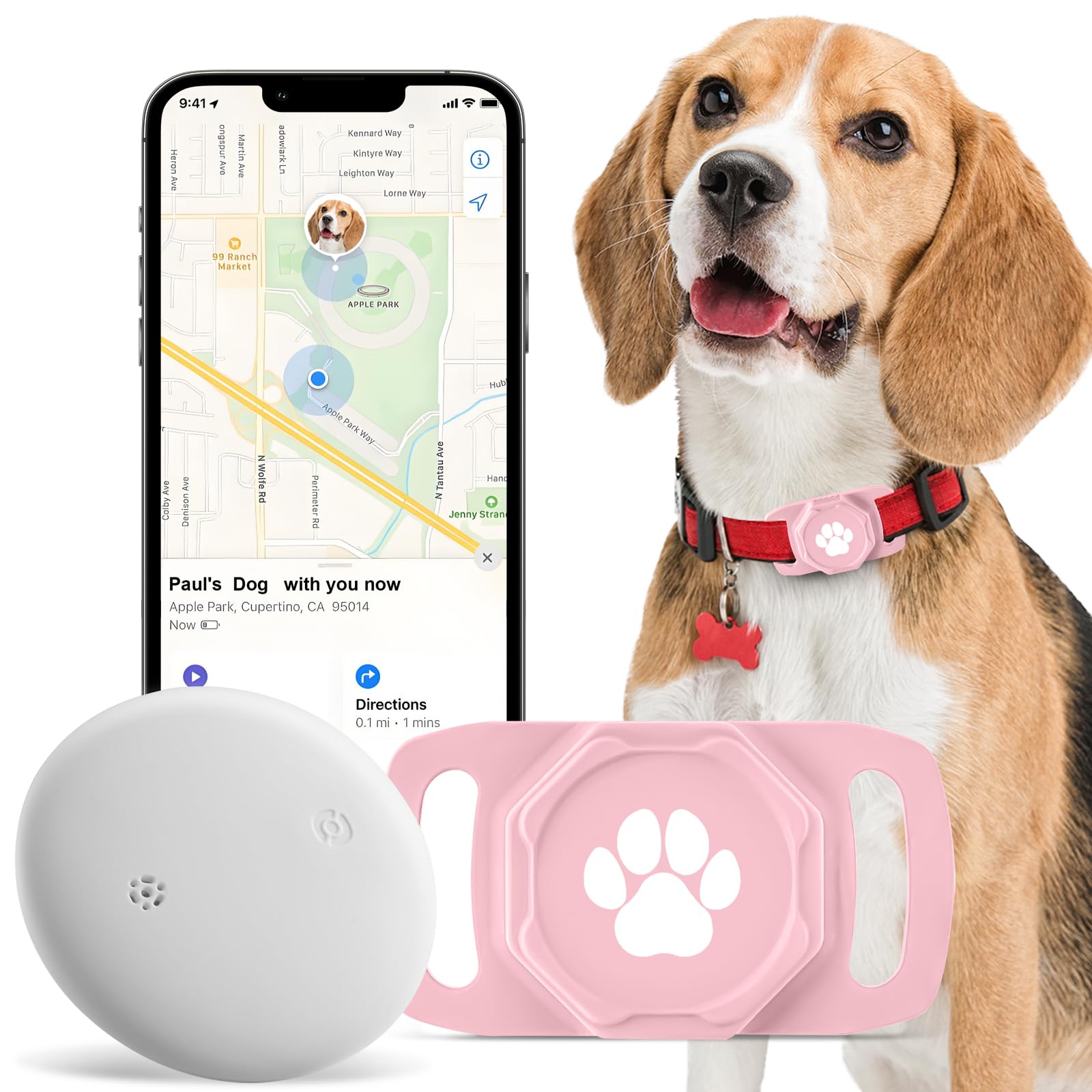 Smart Pet Tracker with Collar Holder