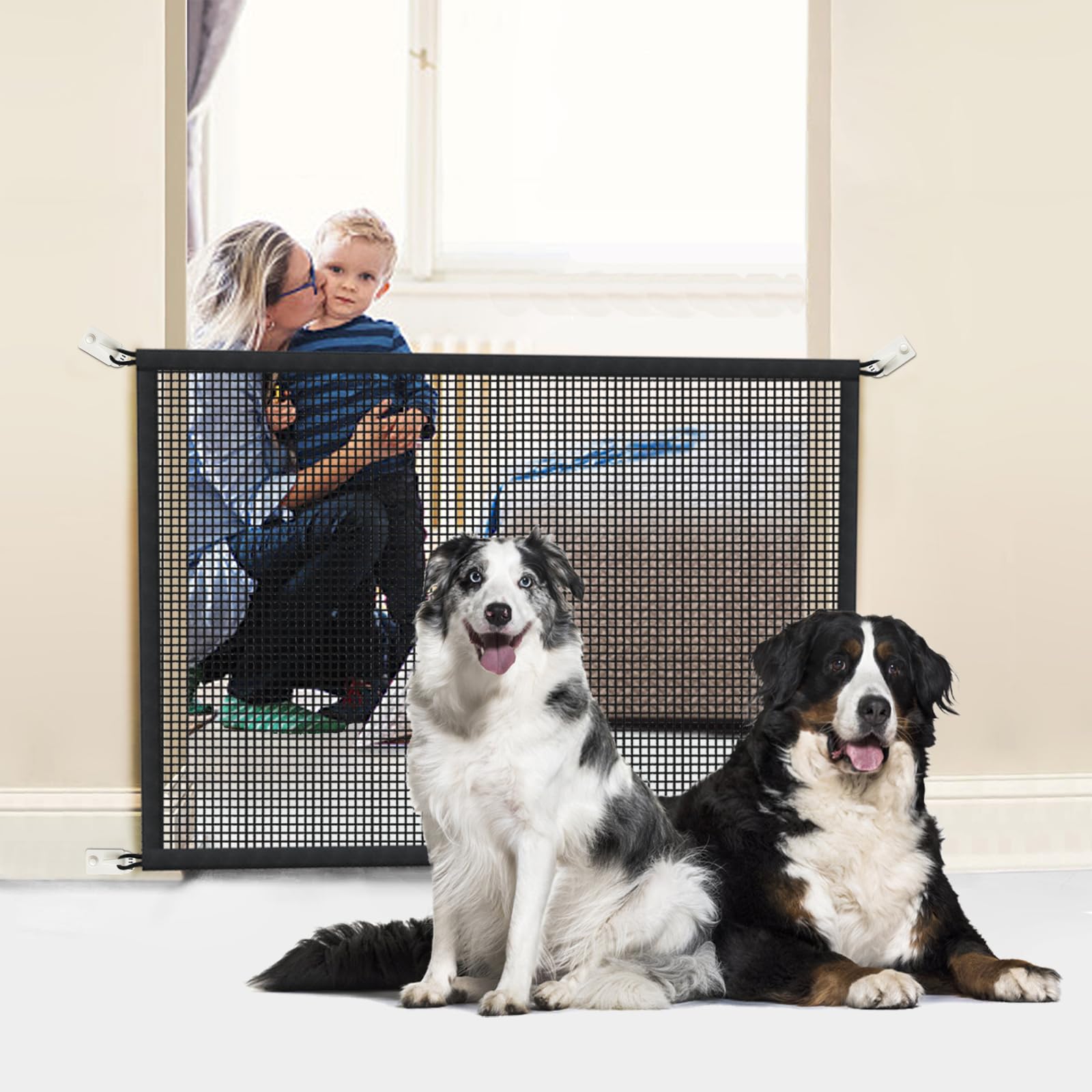 Mesh Pet Safety Gate for Doorways & Stairs