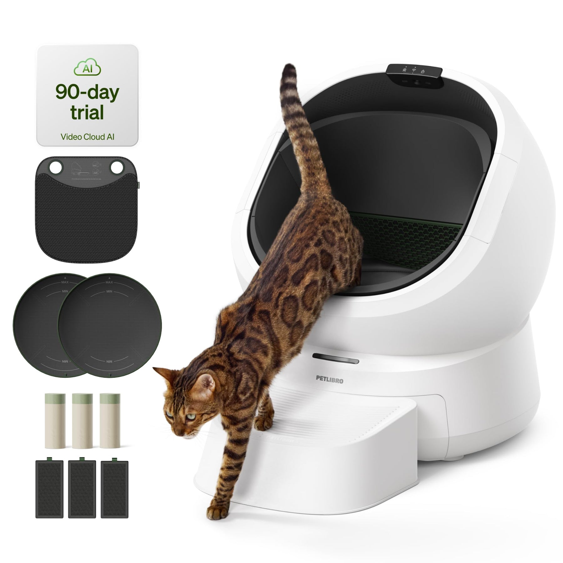Smart Self-Cleaning Cat Litter Box with AI Camera