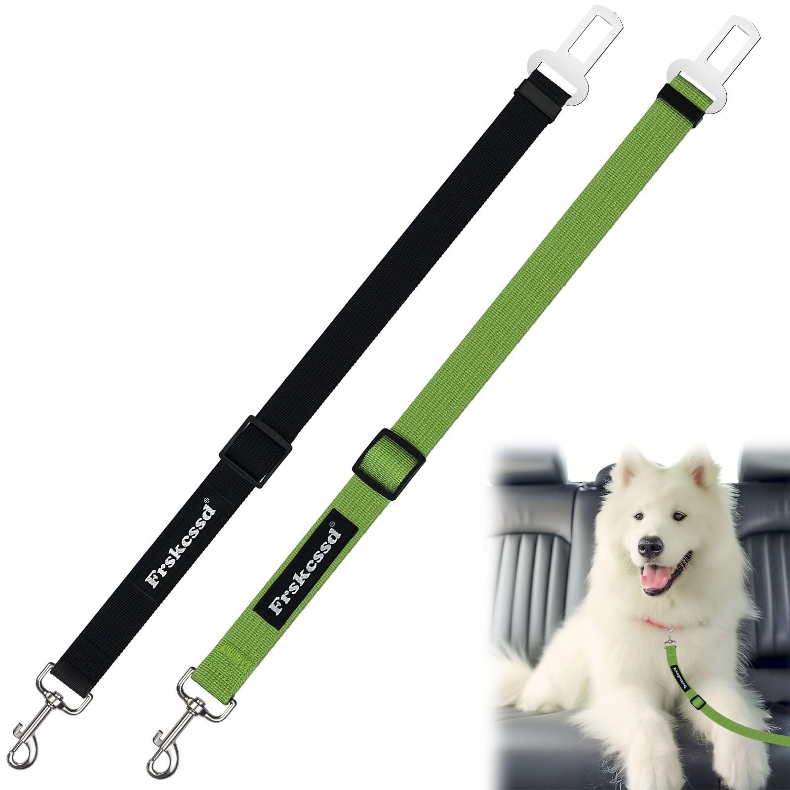 2-Pack Heavy-Duty Dog Car Seat Belt