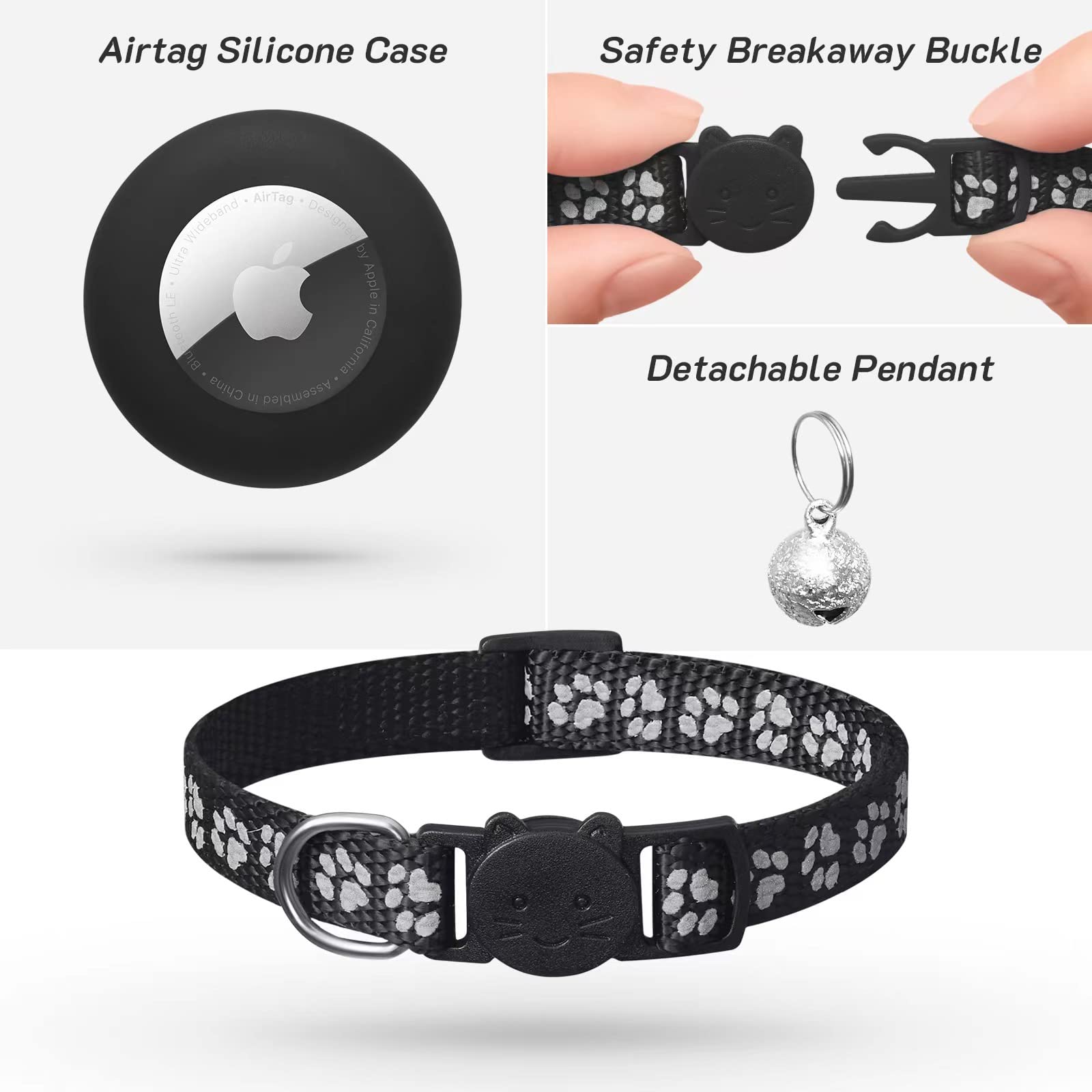 2-Pack AirTag Cat Collar with Holder