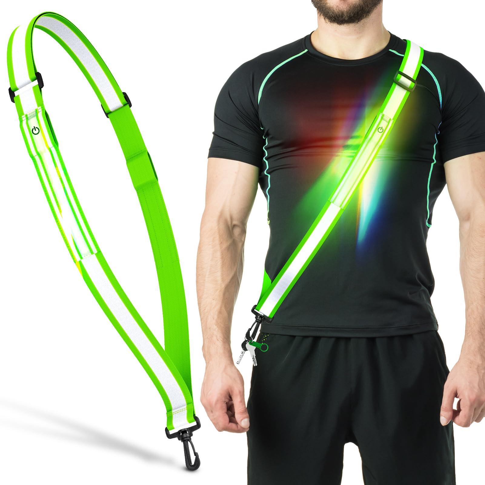 Rechargeable Reflective Safety Sash for Night Walking