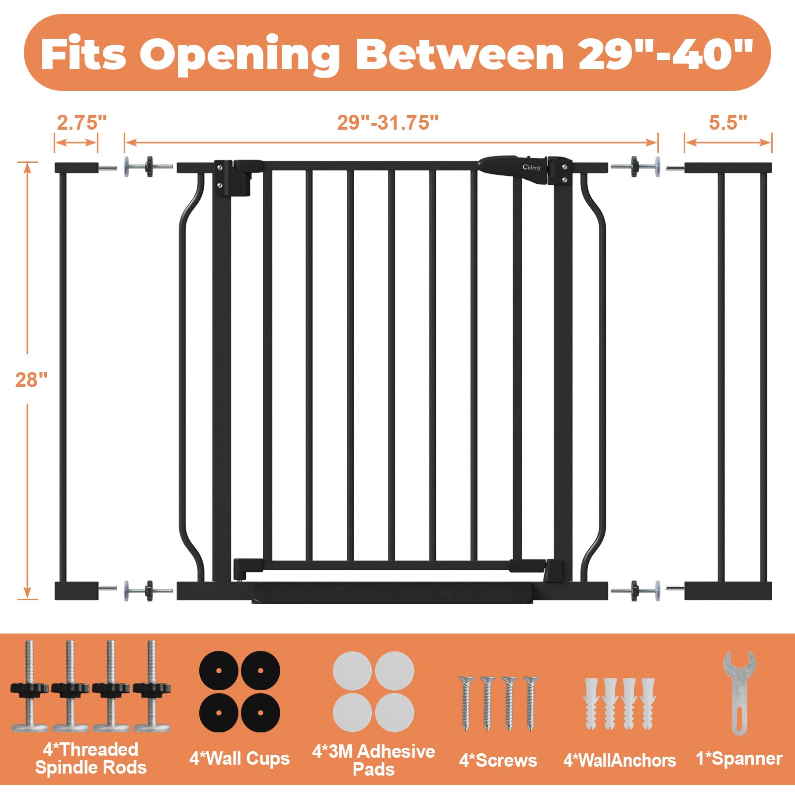 Auto-Close Pressure Mounted Pet Gate
