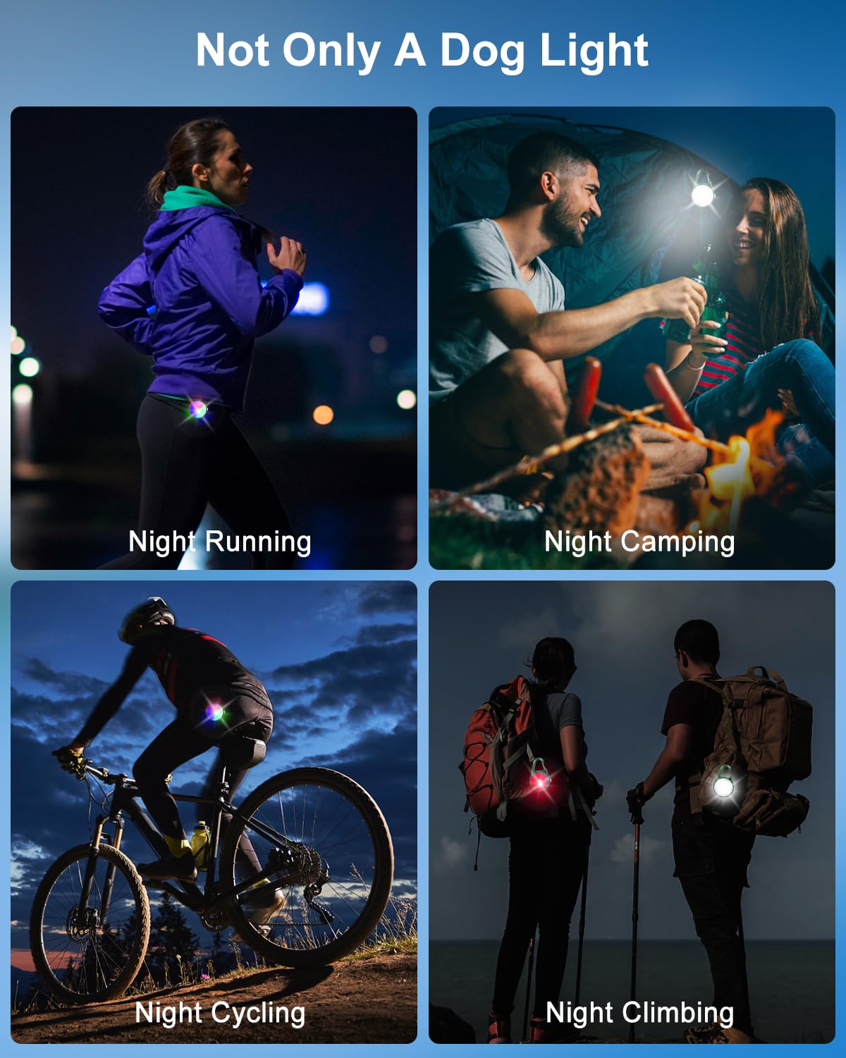 2-Pack Rechargeable Dog Collar Lights