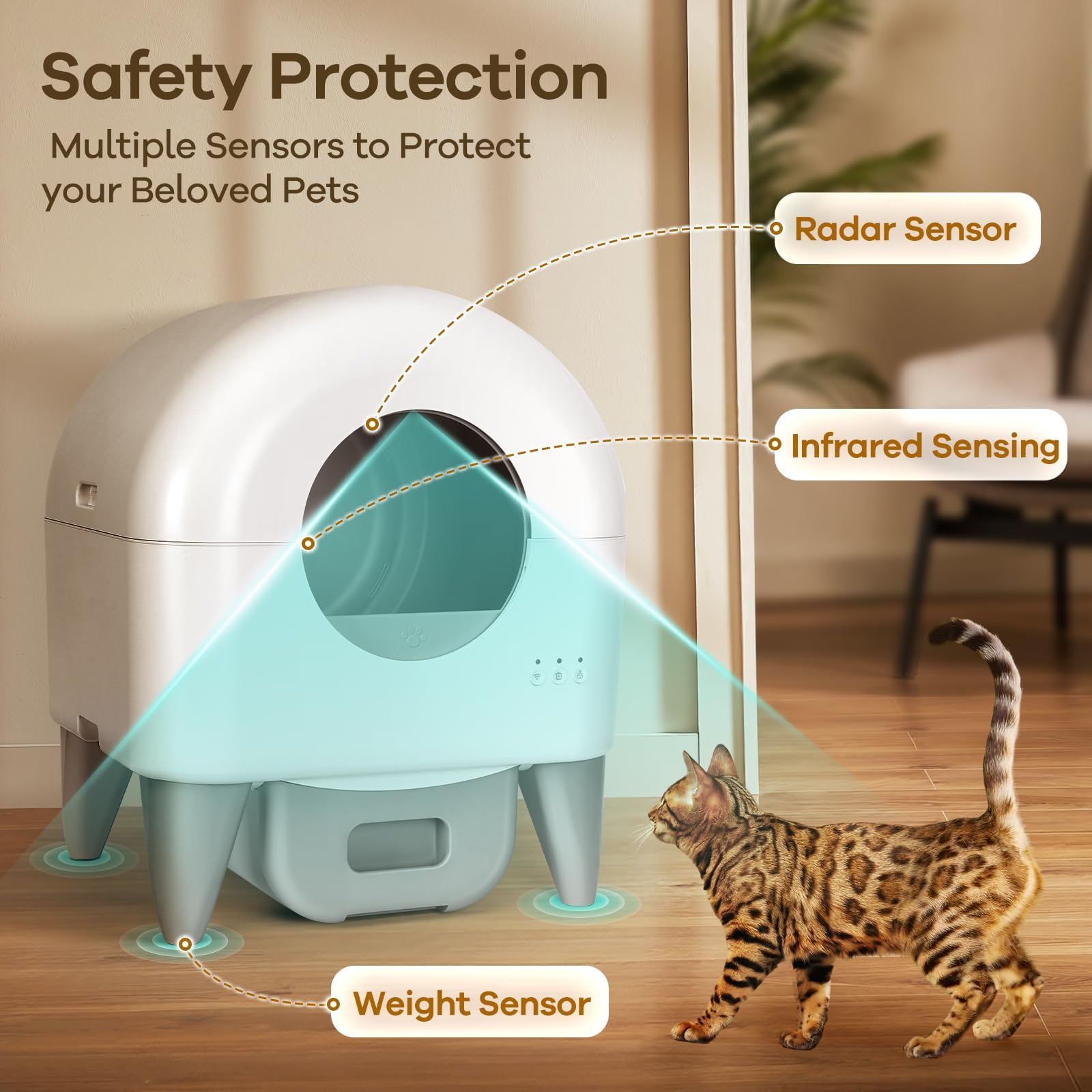 Self-Cleaning Cat Litter Box with App Control