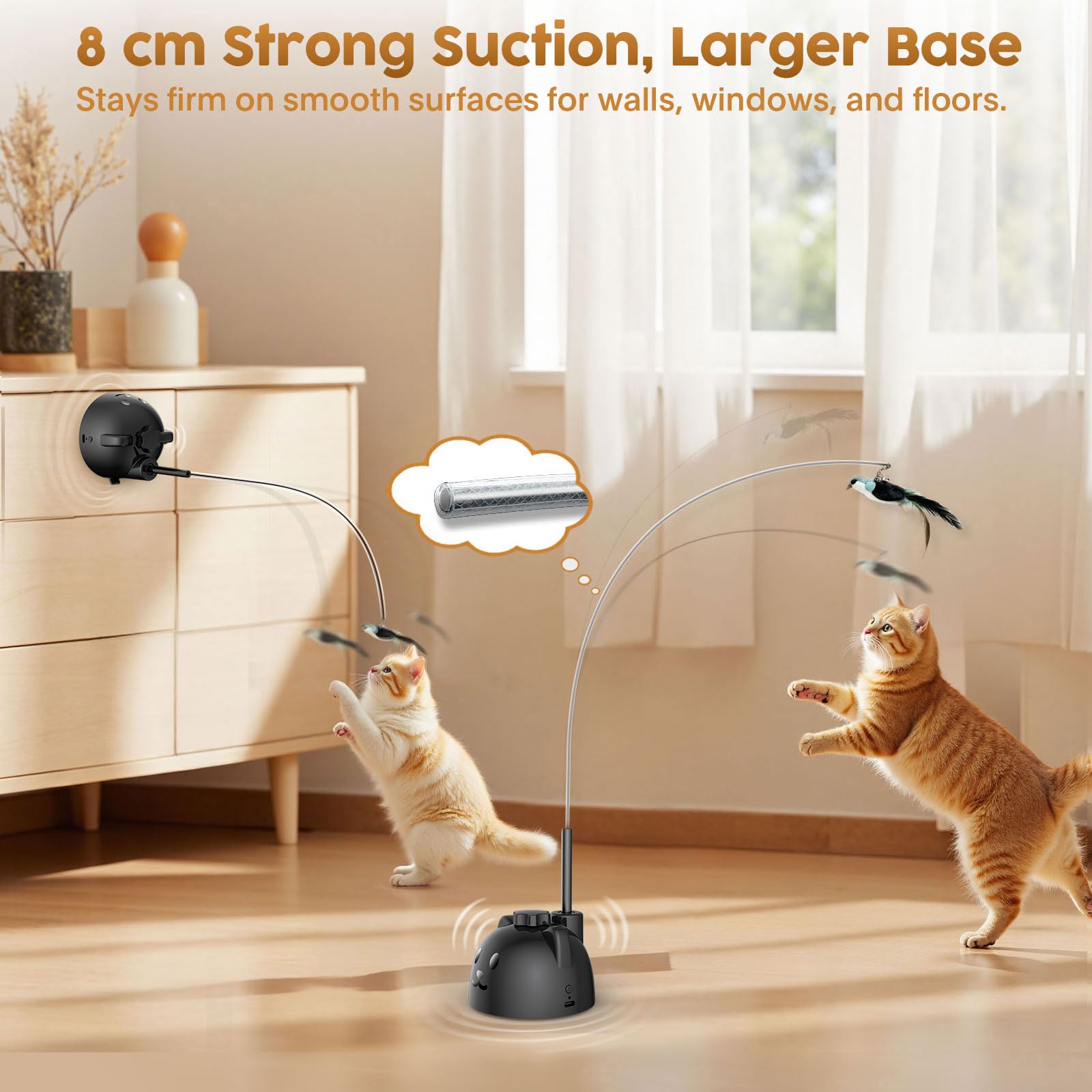 Automatic Interactive Cat Toy with Feather Wand