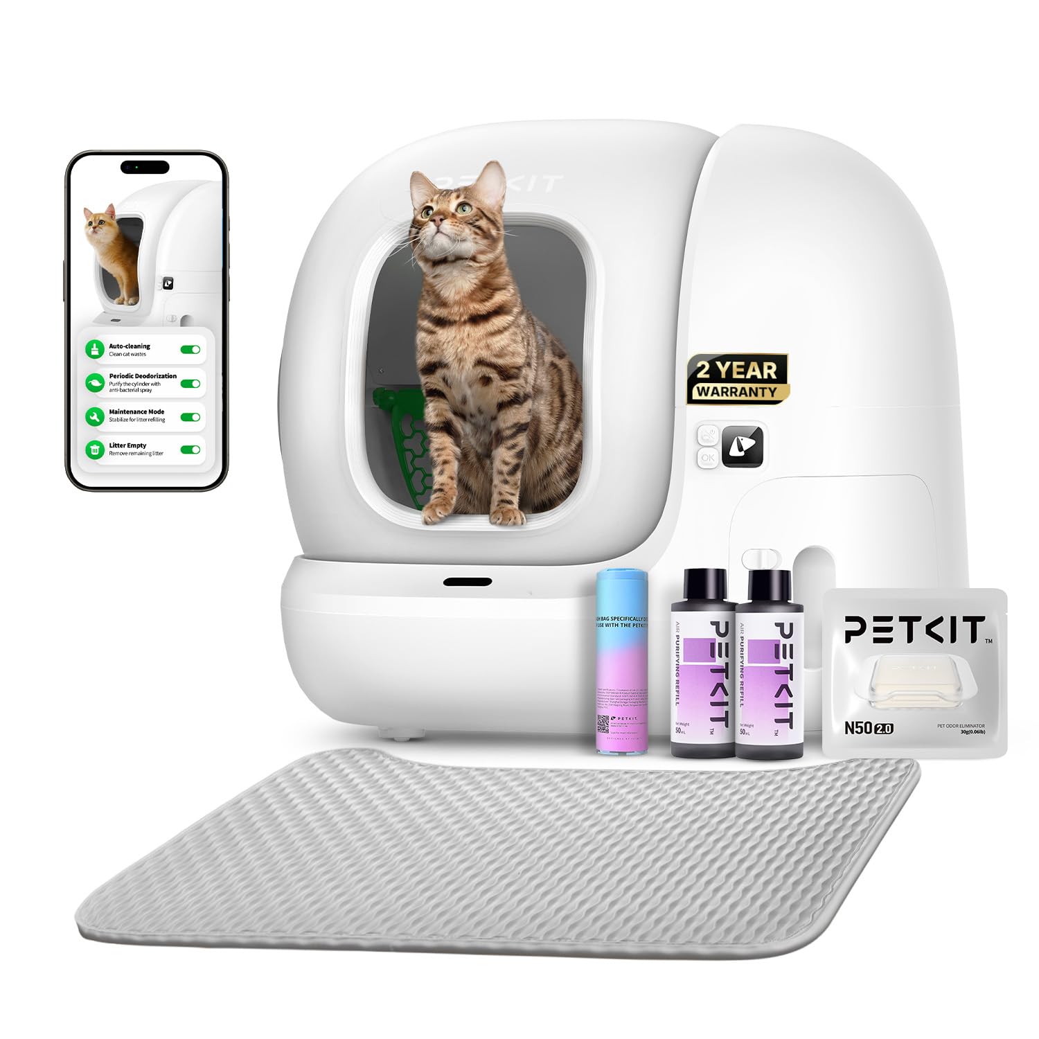 Self-Cleaning Cat Litter Box with App Control