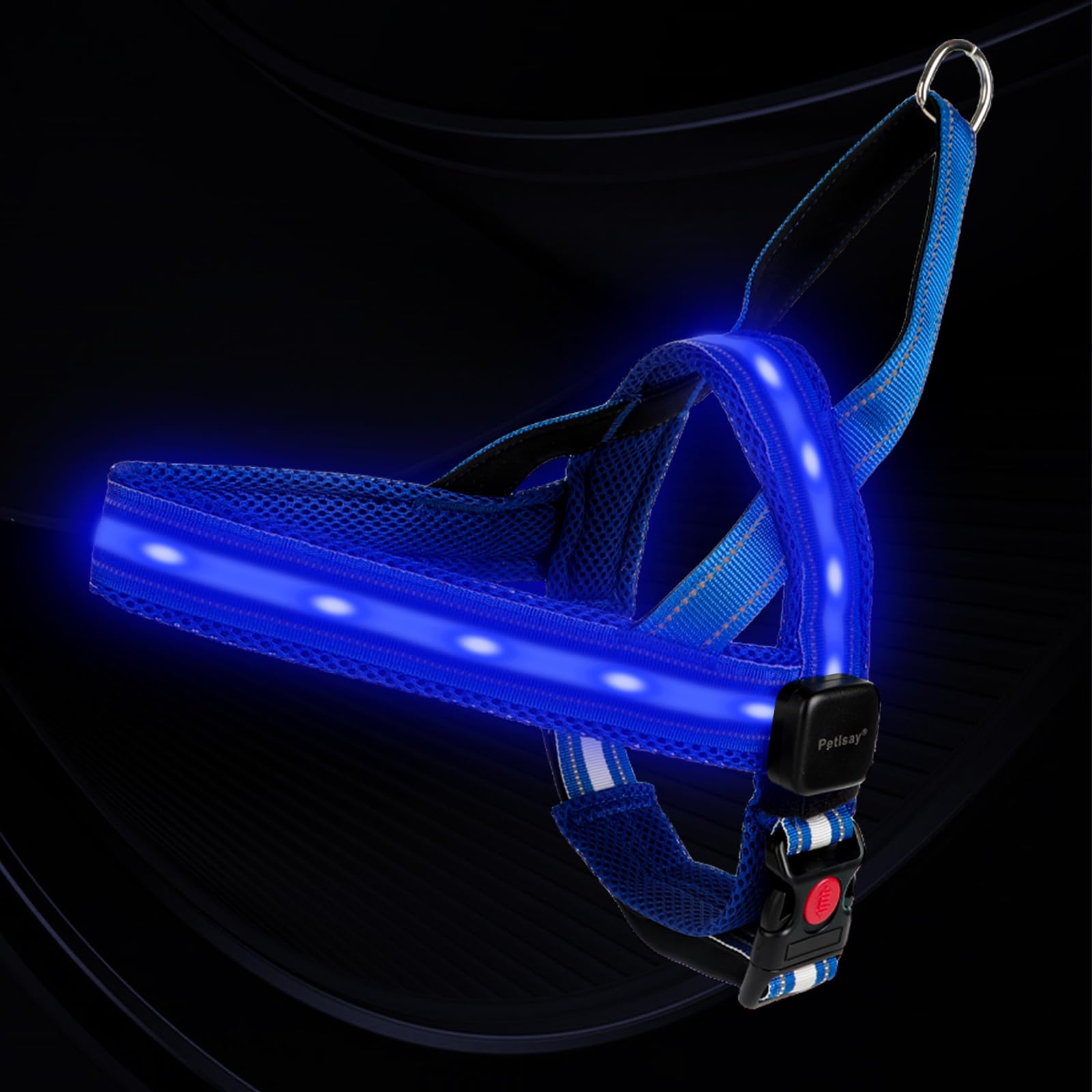 Rechargeable LED Reflective Dog Harness