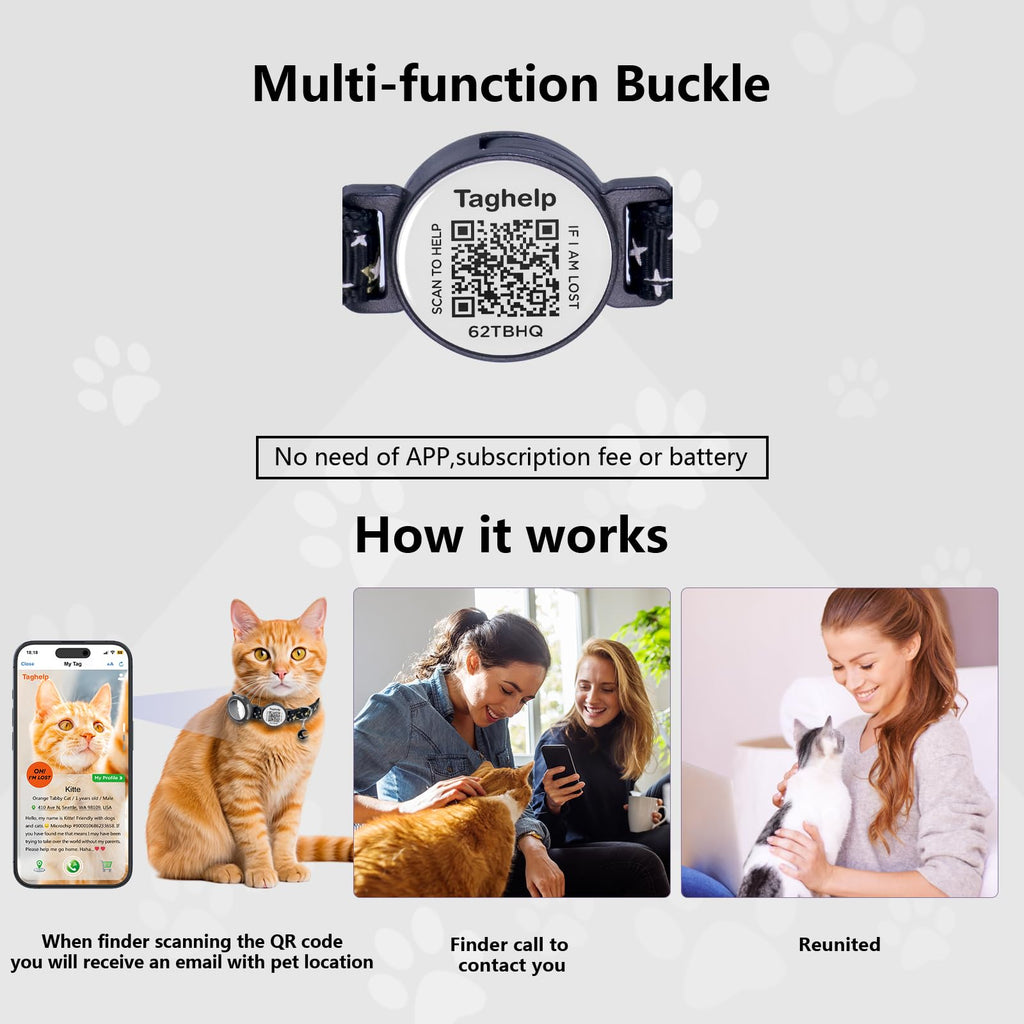 2-Pack AirTag Cat Collar with QR Tag