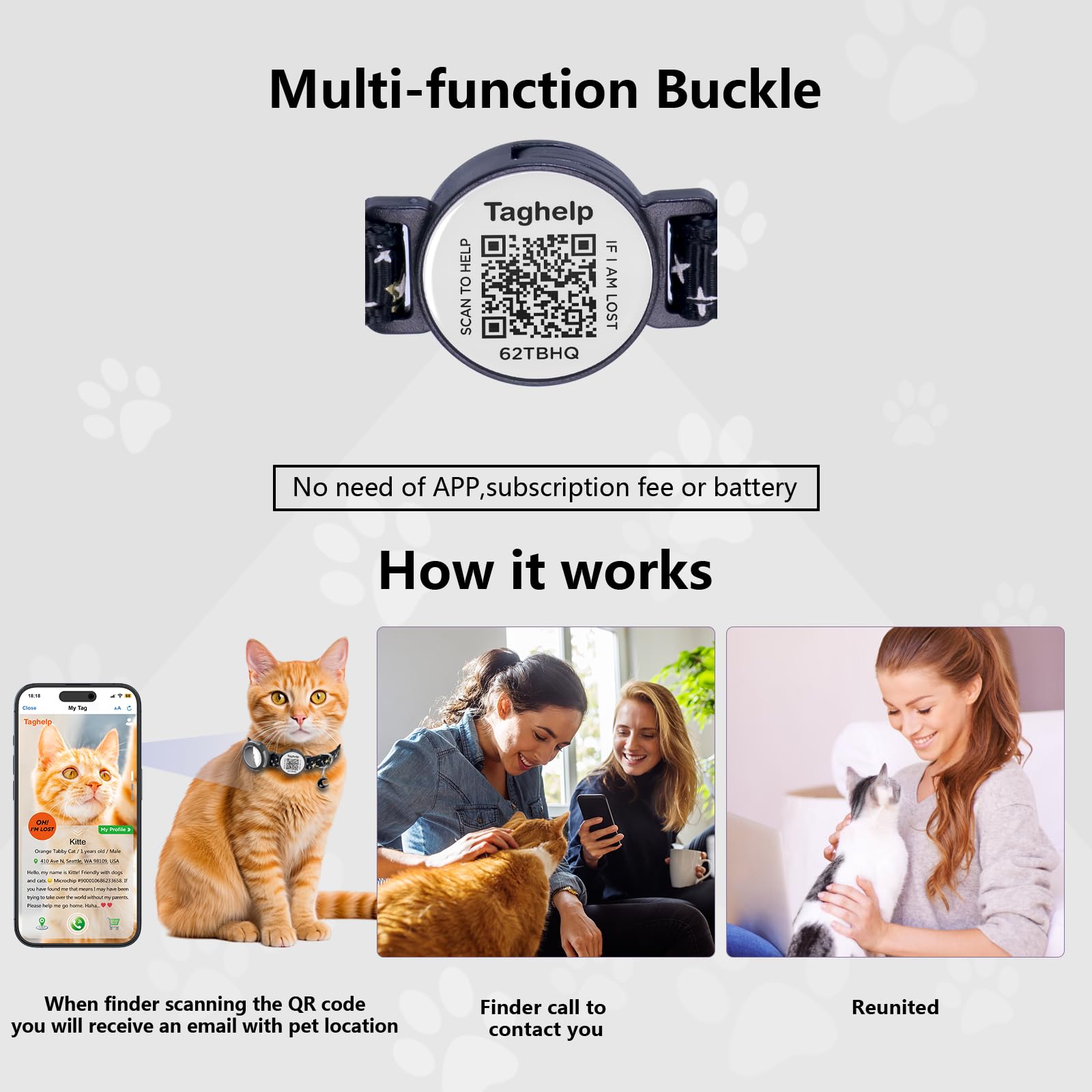 2-Pack AirTag Cat Collar with QR Tag
