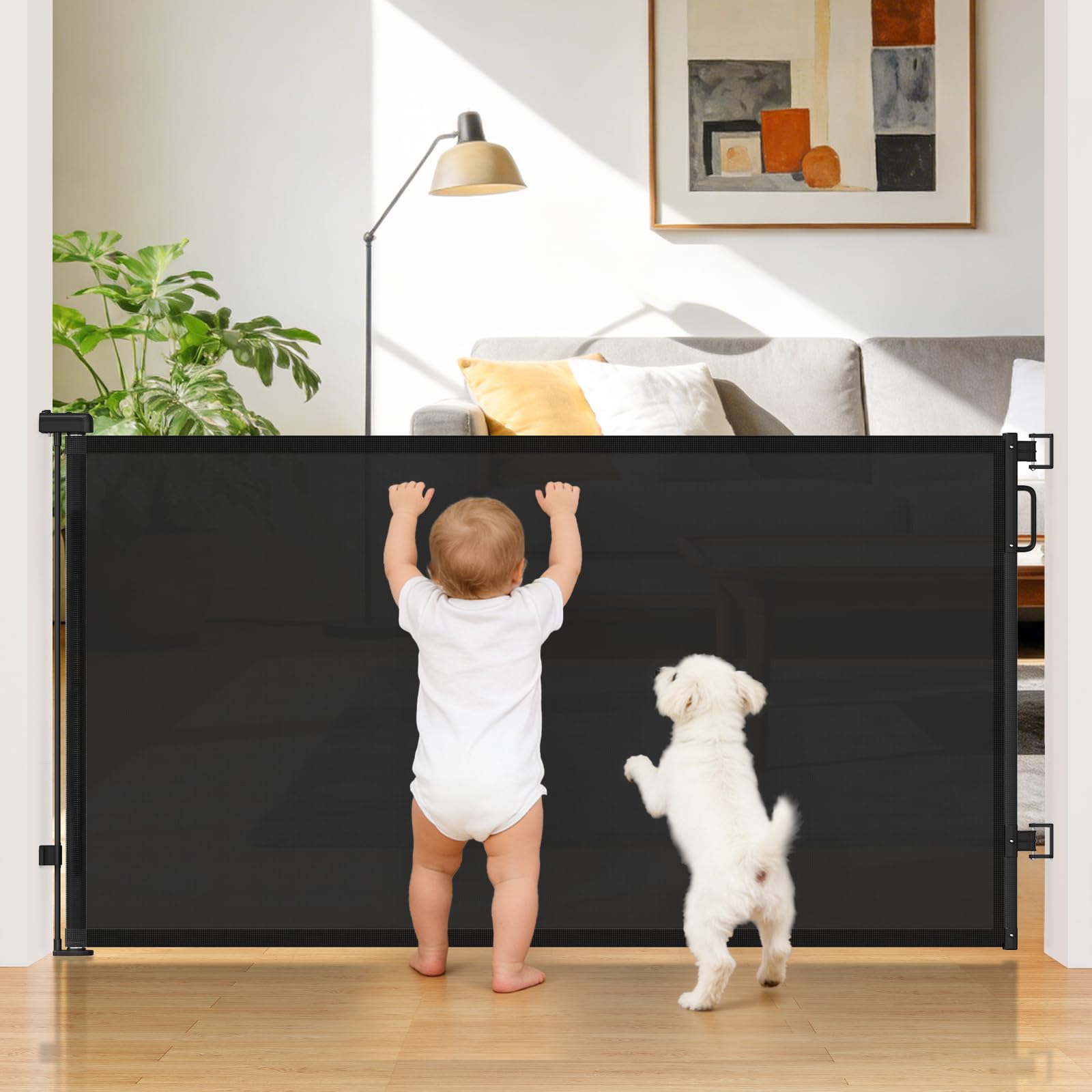 Retractable Mesh Pet Gate for Stairs & Doorways