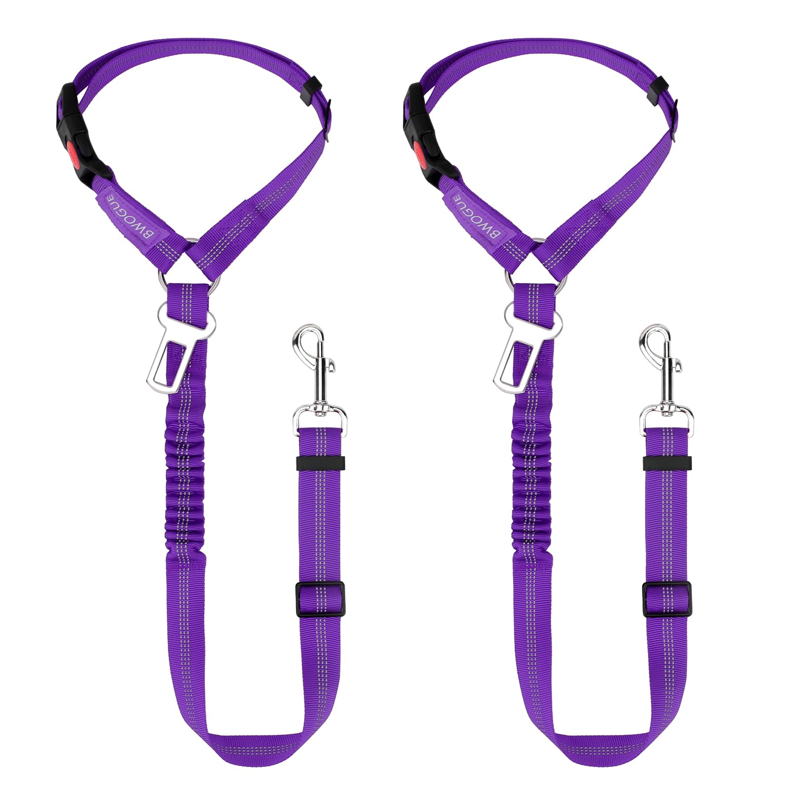 2-Pack Adjustable Pet Car Seat Belt Straps
