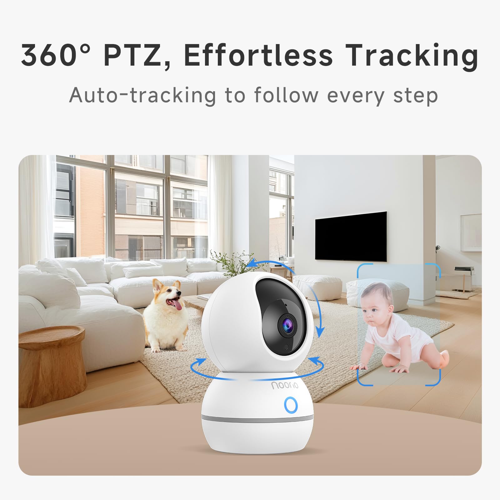 Noorio 2K 4MP Indoor Security Camera,2.4G