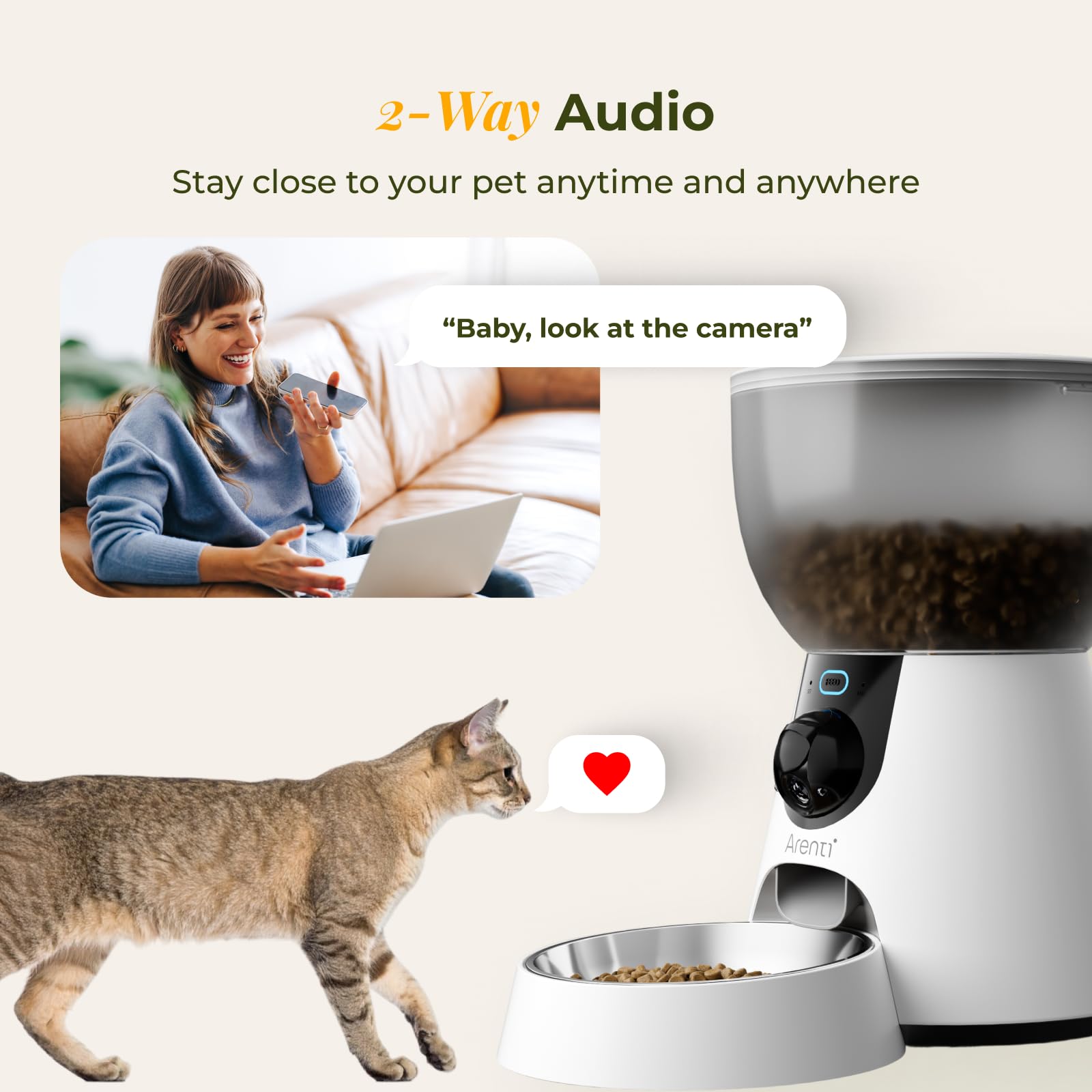 Smart Pet Feeder & Water Fountain 4L with Camera
