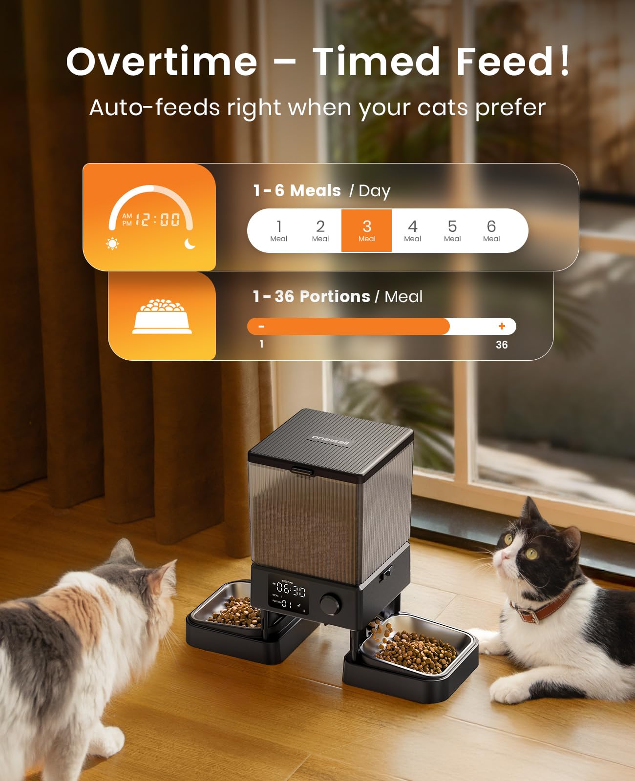 Automatic Pet Feeder for 2 Pets 5L