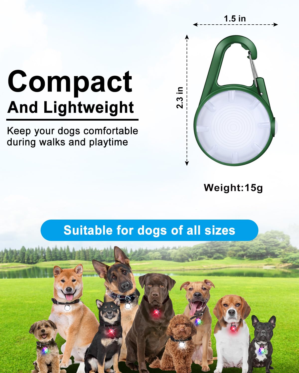 2-Pack Rechargeable Dog Collar Lights