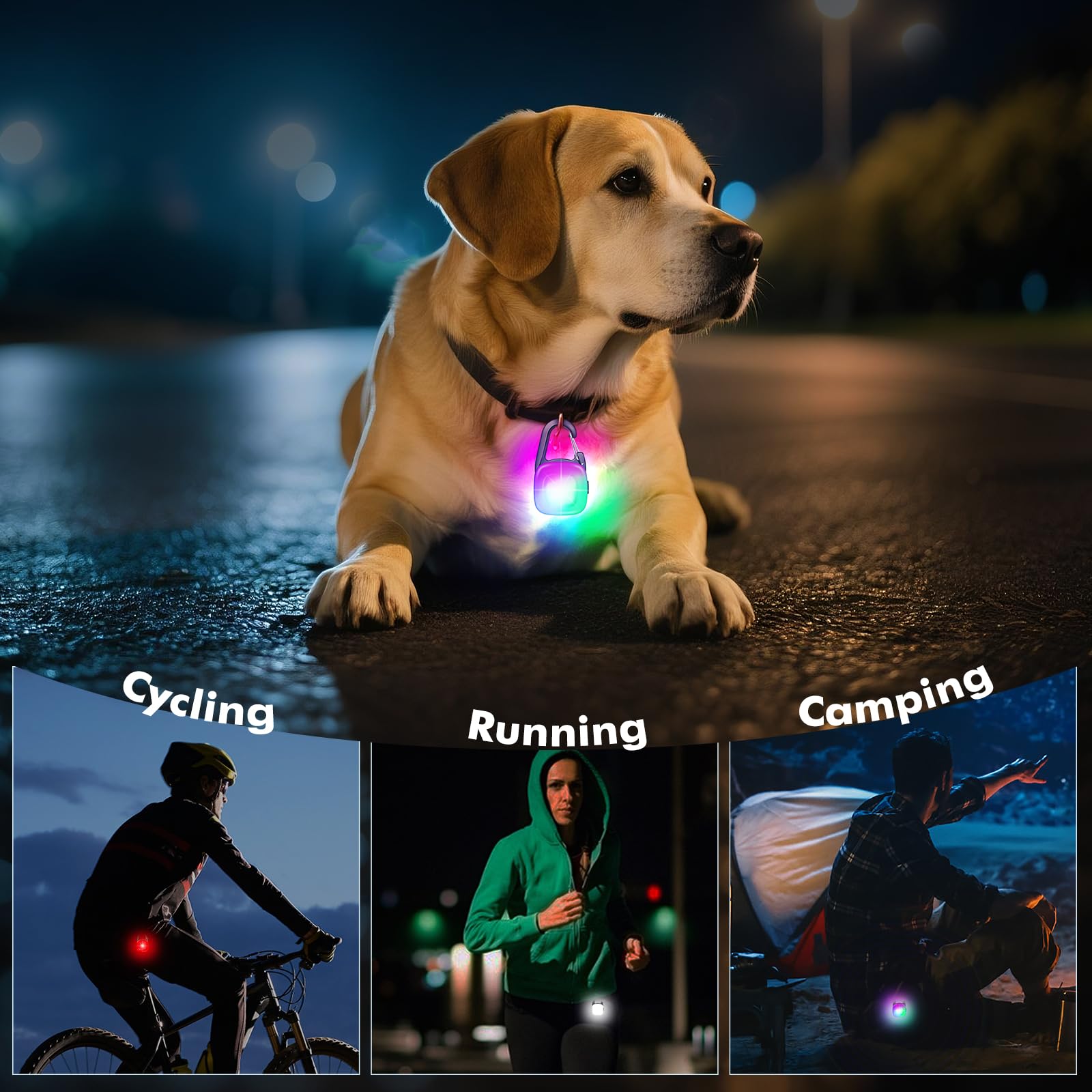 2-Pack Rechargeable Dog Collar Lights for Night Walking