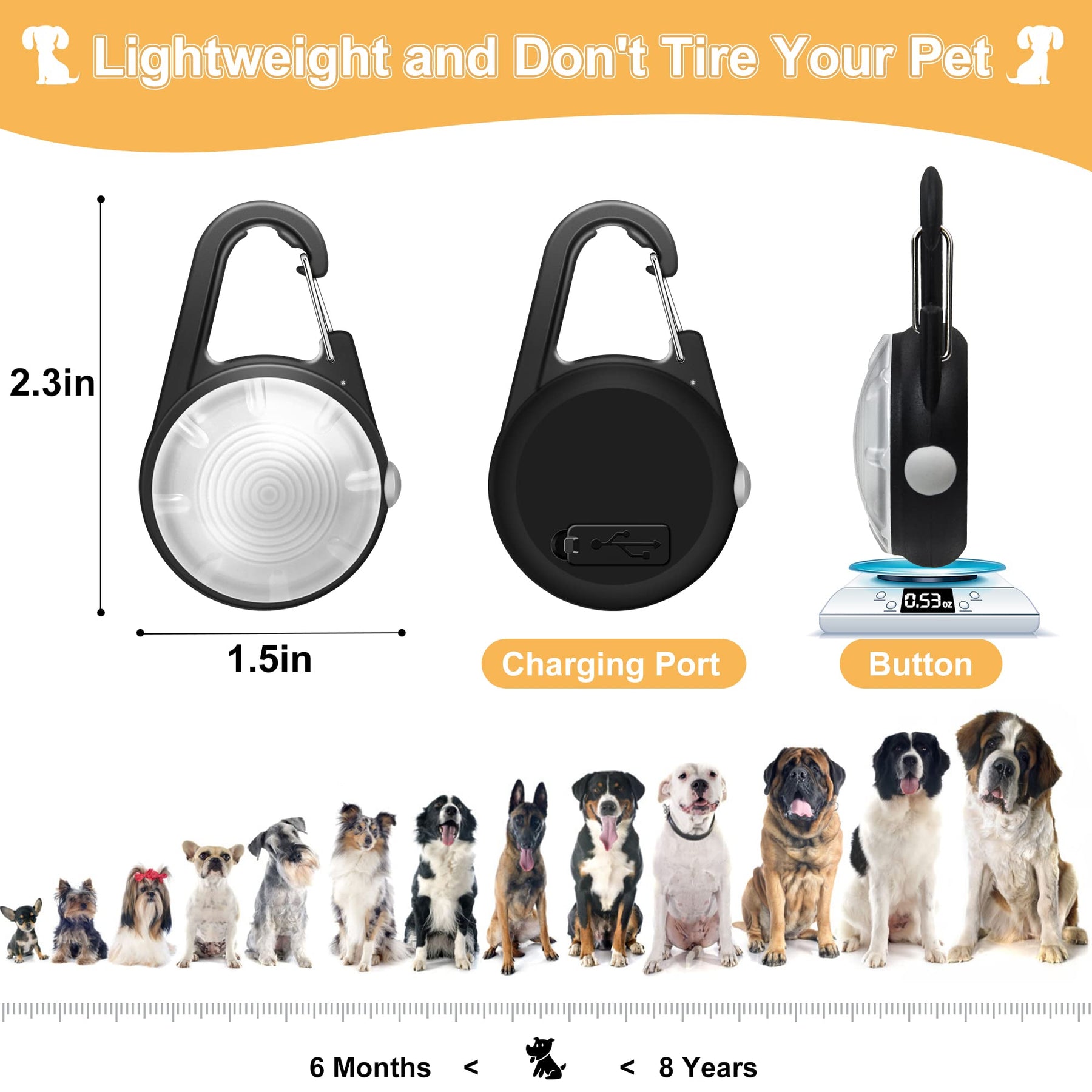 2 Pack Dog Lights for Night Walking