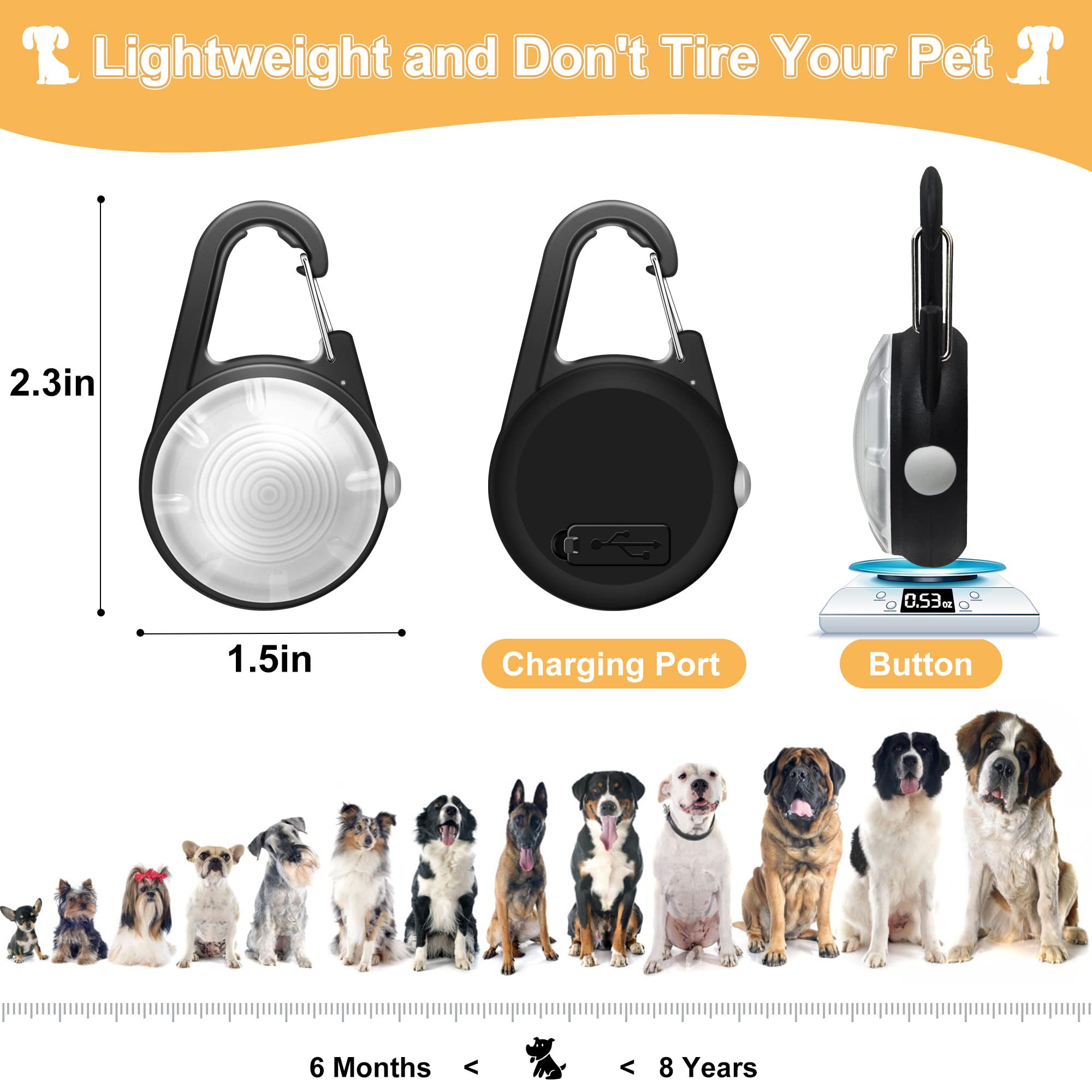 2 Pack Dog Lights for Night Walking
