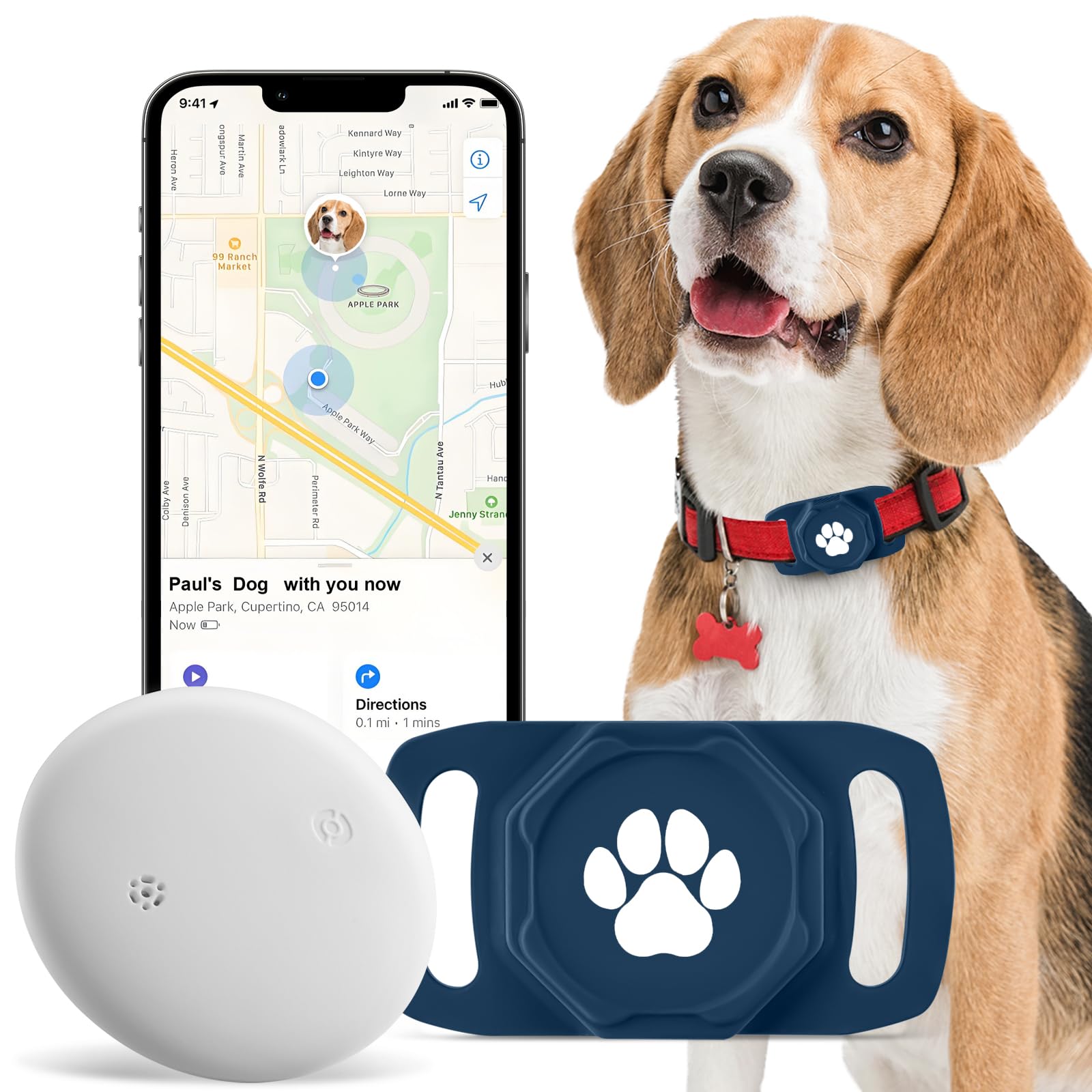Smart Pet Tracker with Collar Holder