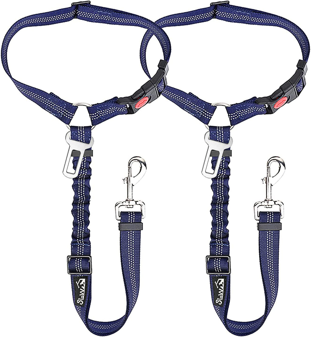 2-Pack Adjustable Dog Car Seat Belt with Bungee