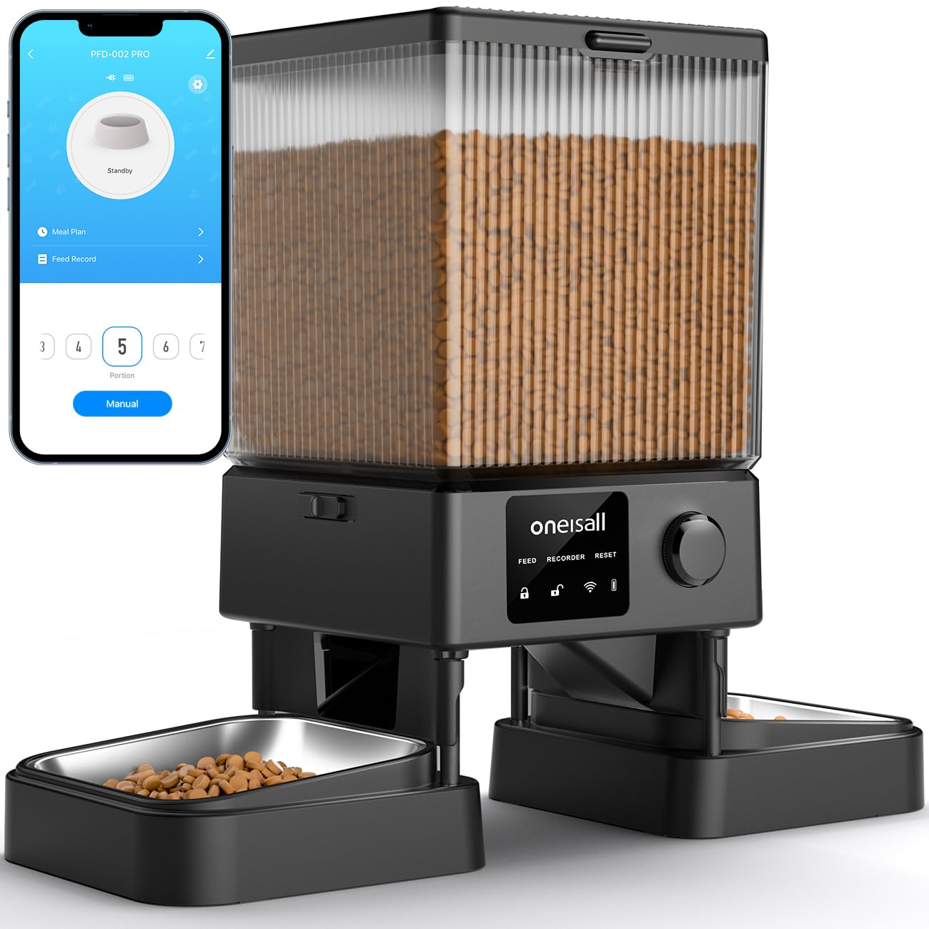Automatic Pet Feeder for 2 Pets 5L