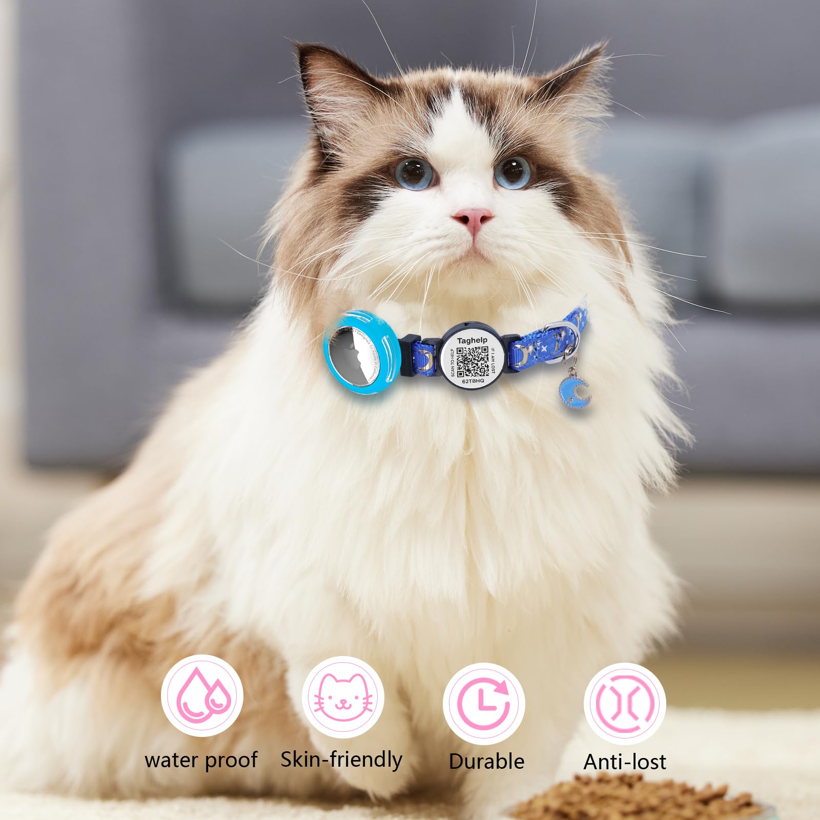 2-Pack AirTag Cat Collar with QR Tag