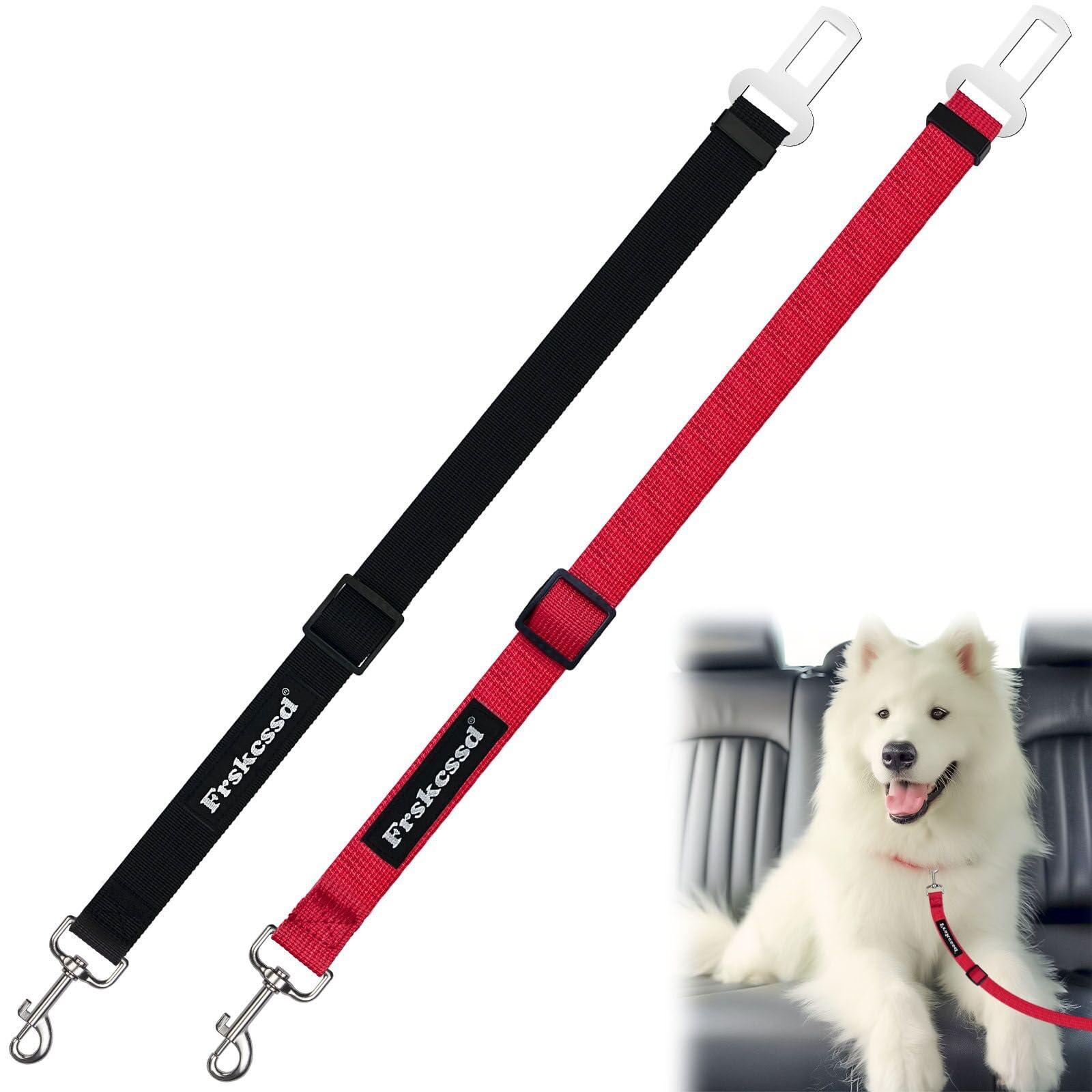 2-Pack Heavy-Duty Dog Car Seat Belt