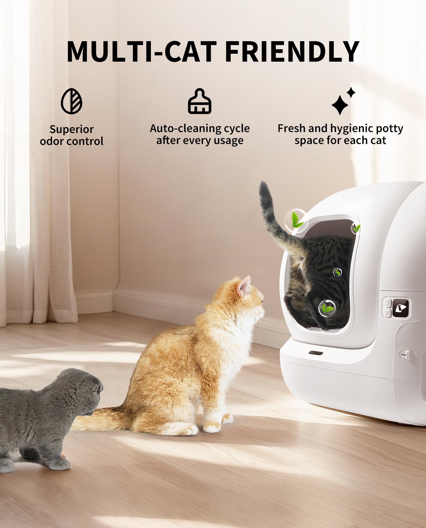 Self-Cleaning Cat Litter Box with App Control