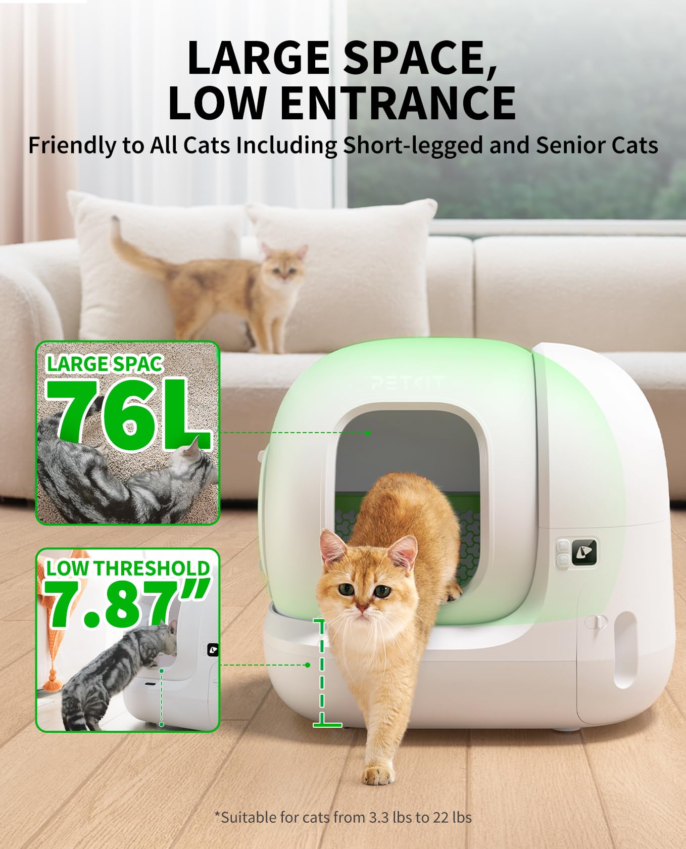 Self-Cleaning Cat Litter Box with App Control
