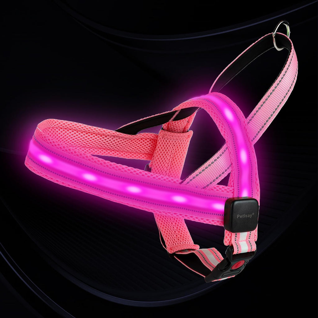 Rechargeable LED Reflective Dog Harness