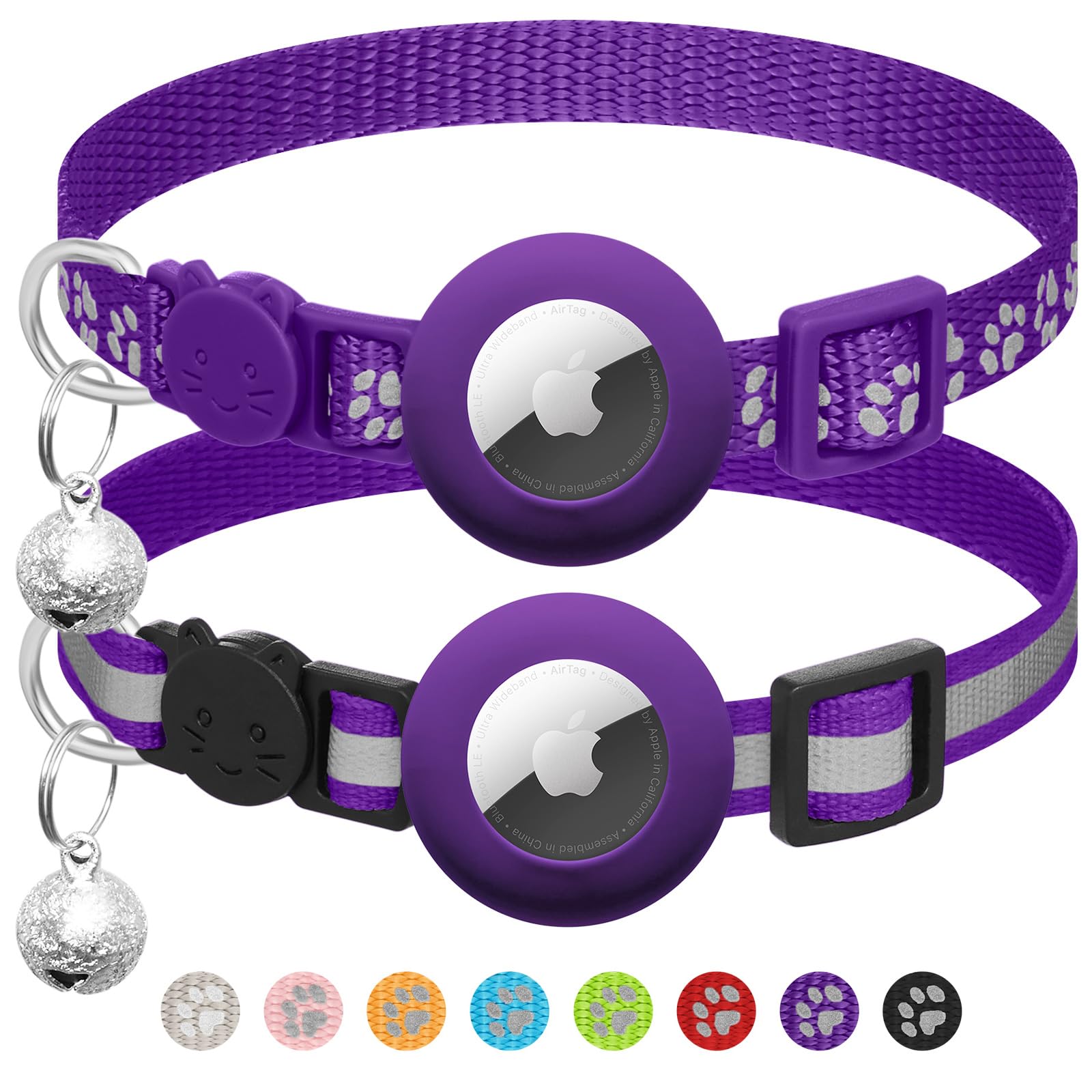 2-Pack AirTag Cat Collar with Holder