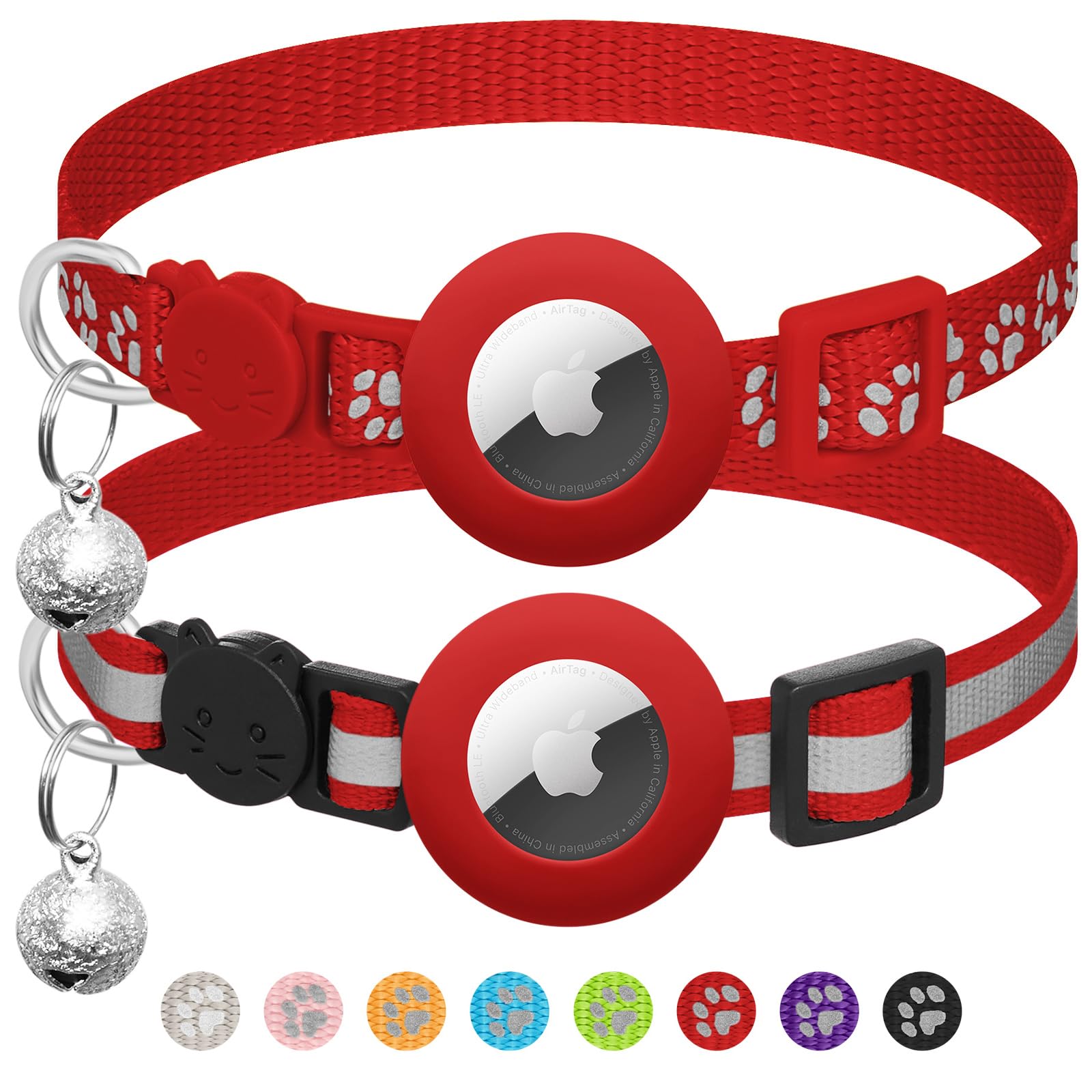 2-Pack AirTag Cat Collar with Holder
