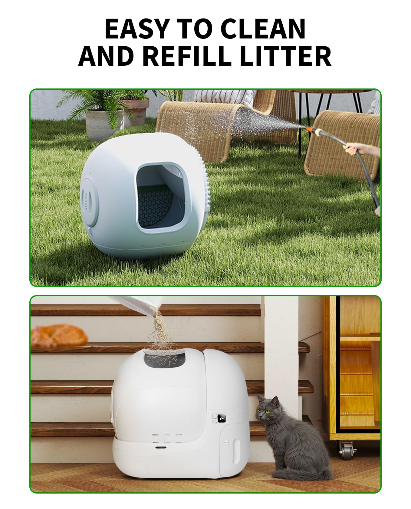 Self-Cleaning Cat Litter Box with App Control