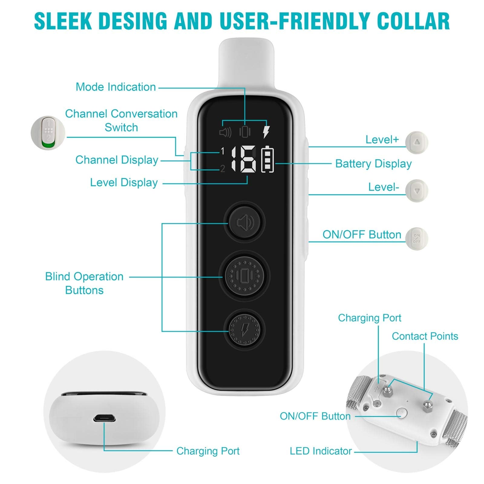 Remote Dog Training Collar for 2 Dogs