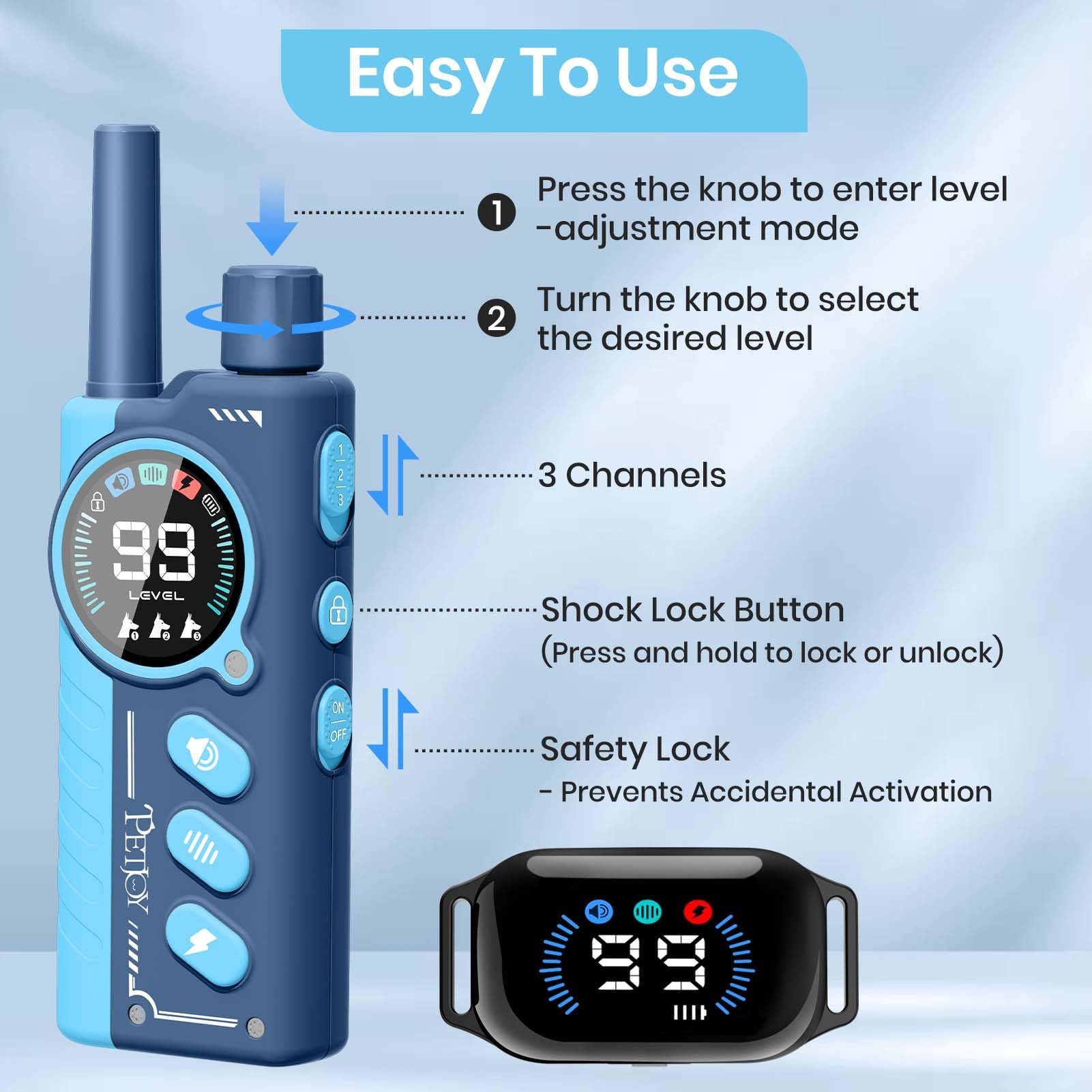Remote Dog Training Collar for 3 Dogs