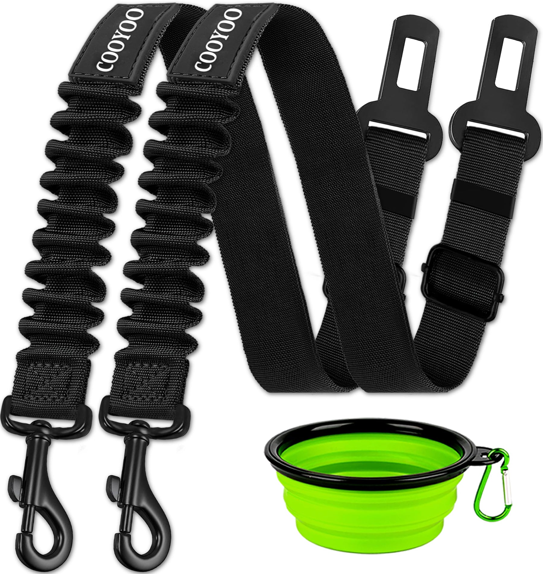 Retractable Dog Car Seat Belt Harness with Bungee Safety Strap