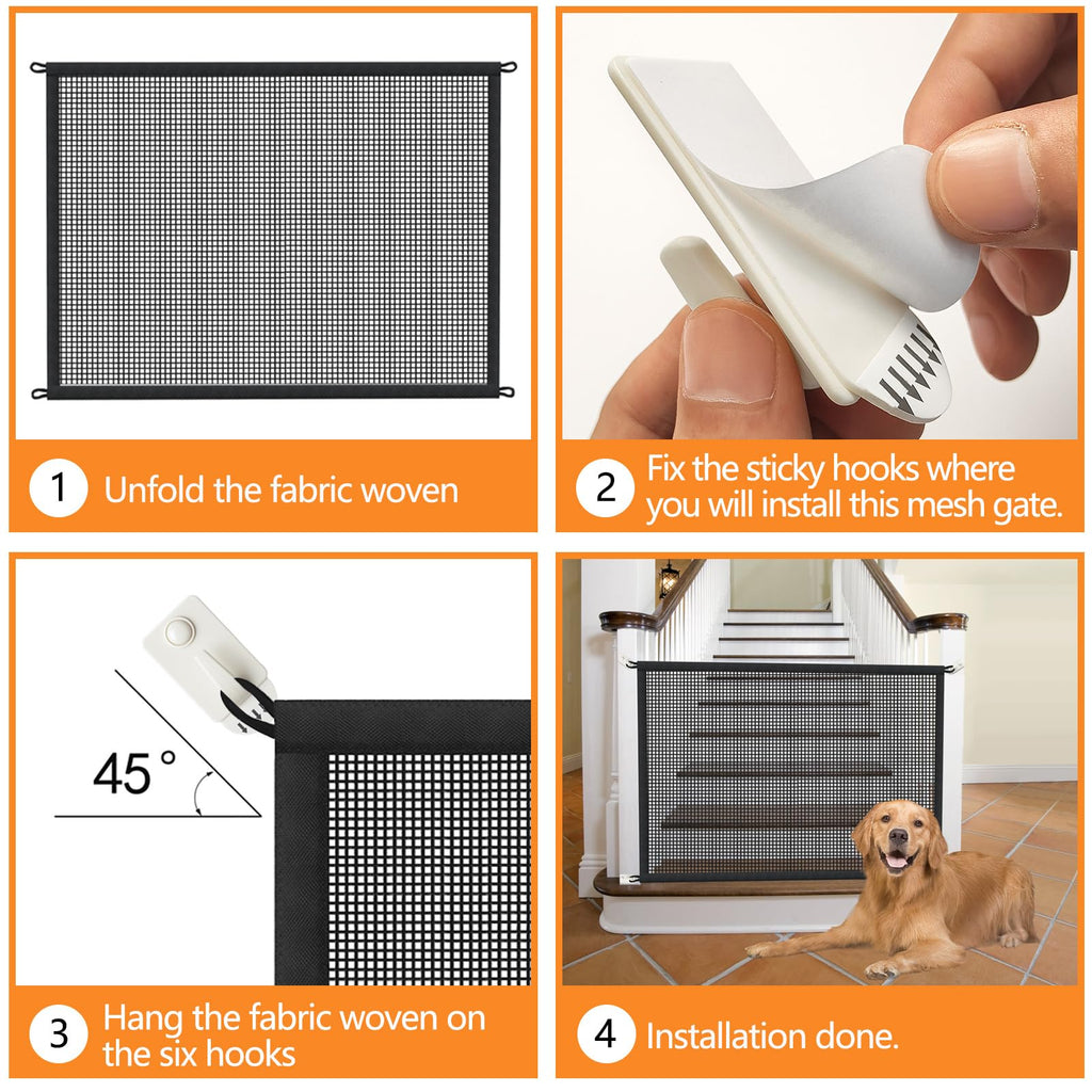Mesh Pet Safety Gate for Doorways & Stairs