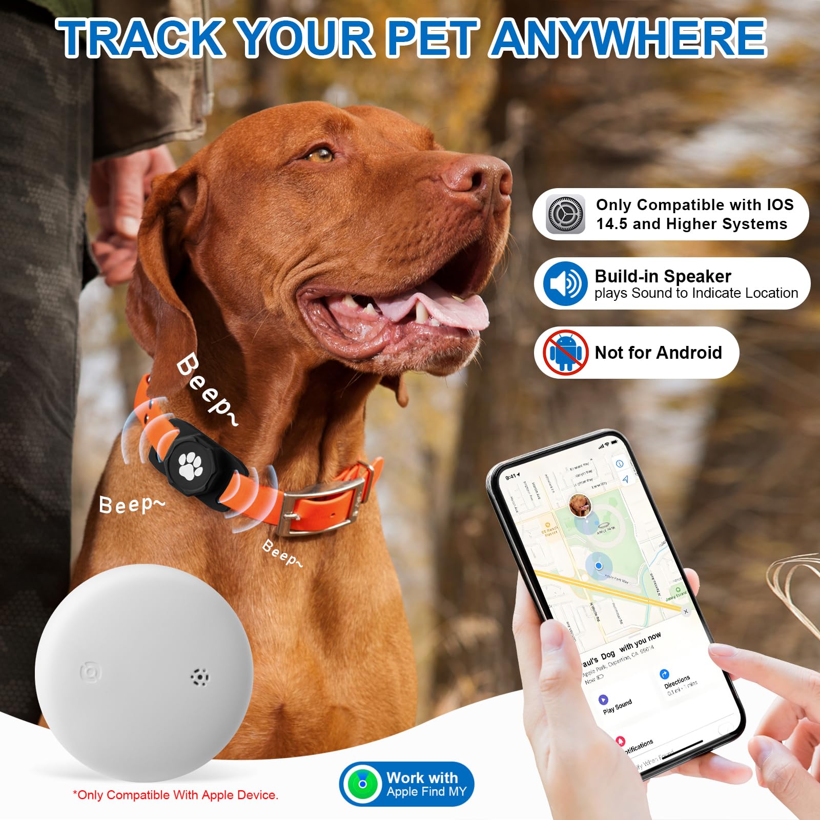 Smart Pet Tracker with Collar Holder