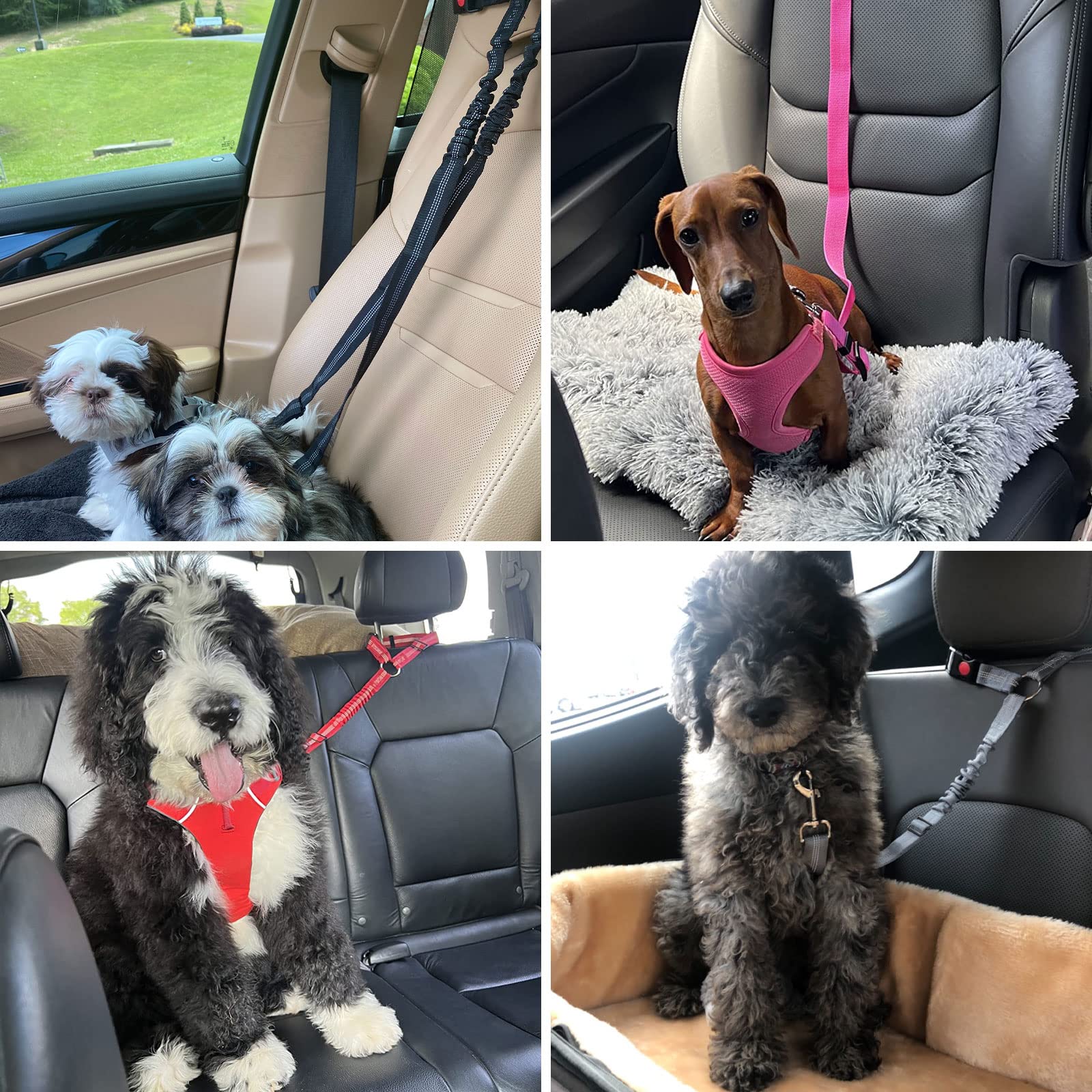 2-Pack Adjustable Pet Car Seat Belt Straps
