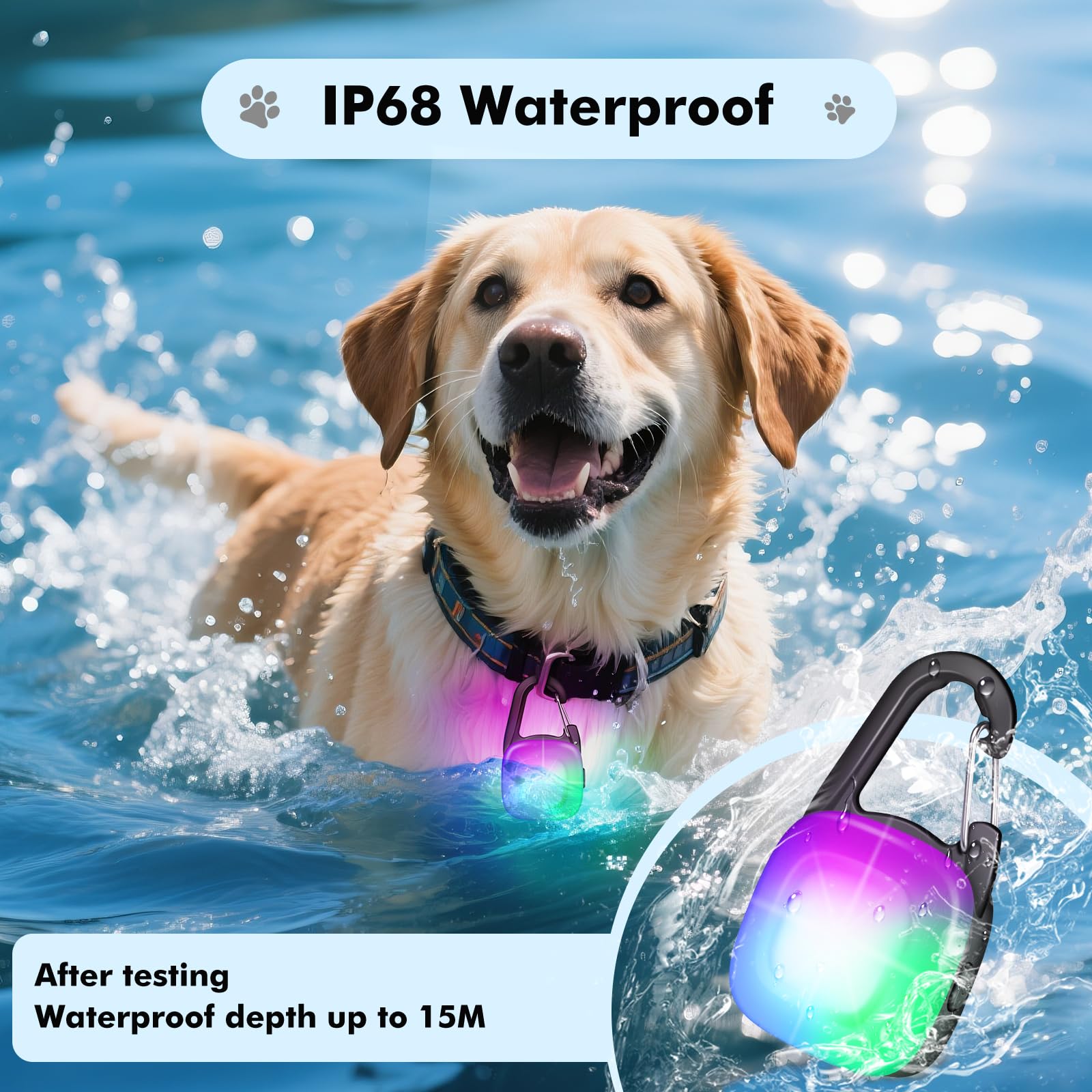 2-Pack Rechargeable Dog Collar Lights for Night Walking
