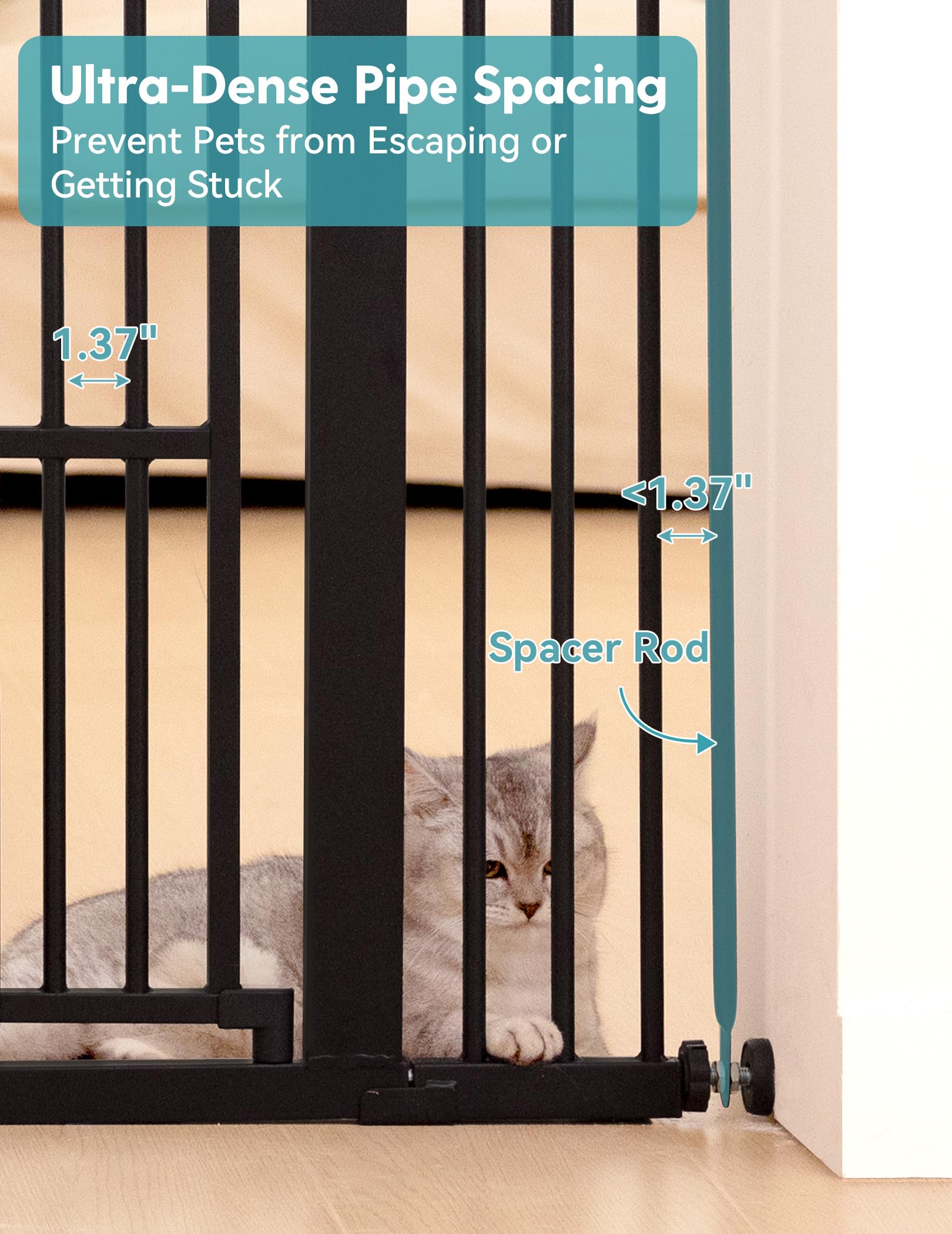 Extra Tall Auto-Close Cat Safety Gate