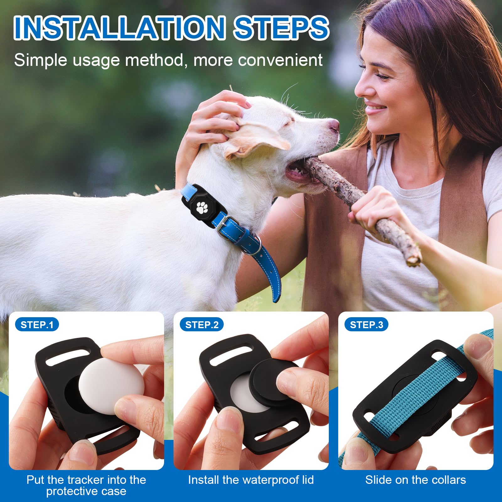 Smart Pet Tracker with Collar Holder