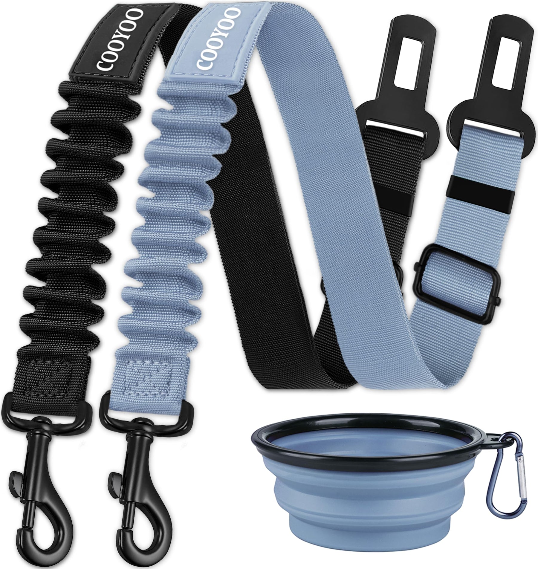 Retractable Dog Car Seat Belt Harness with Bungee Safety Strap